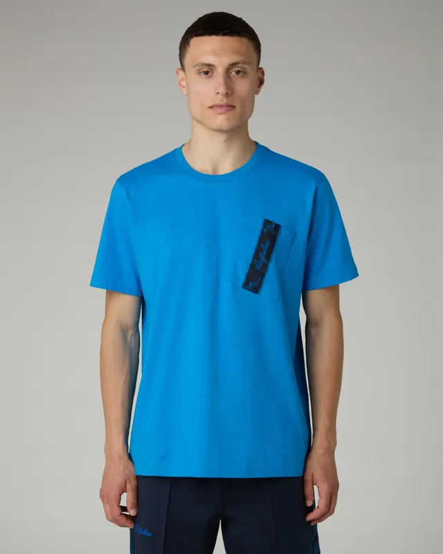australian-pocket-t-shirt-maglietta-cotone-blu-capri-made-in-italy image 1