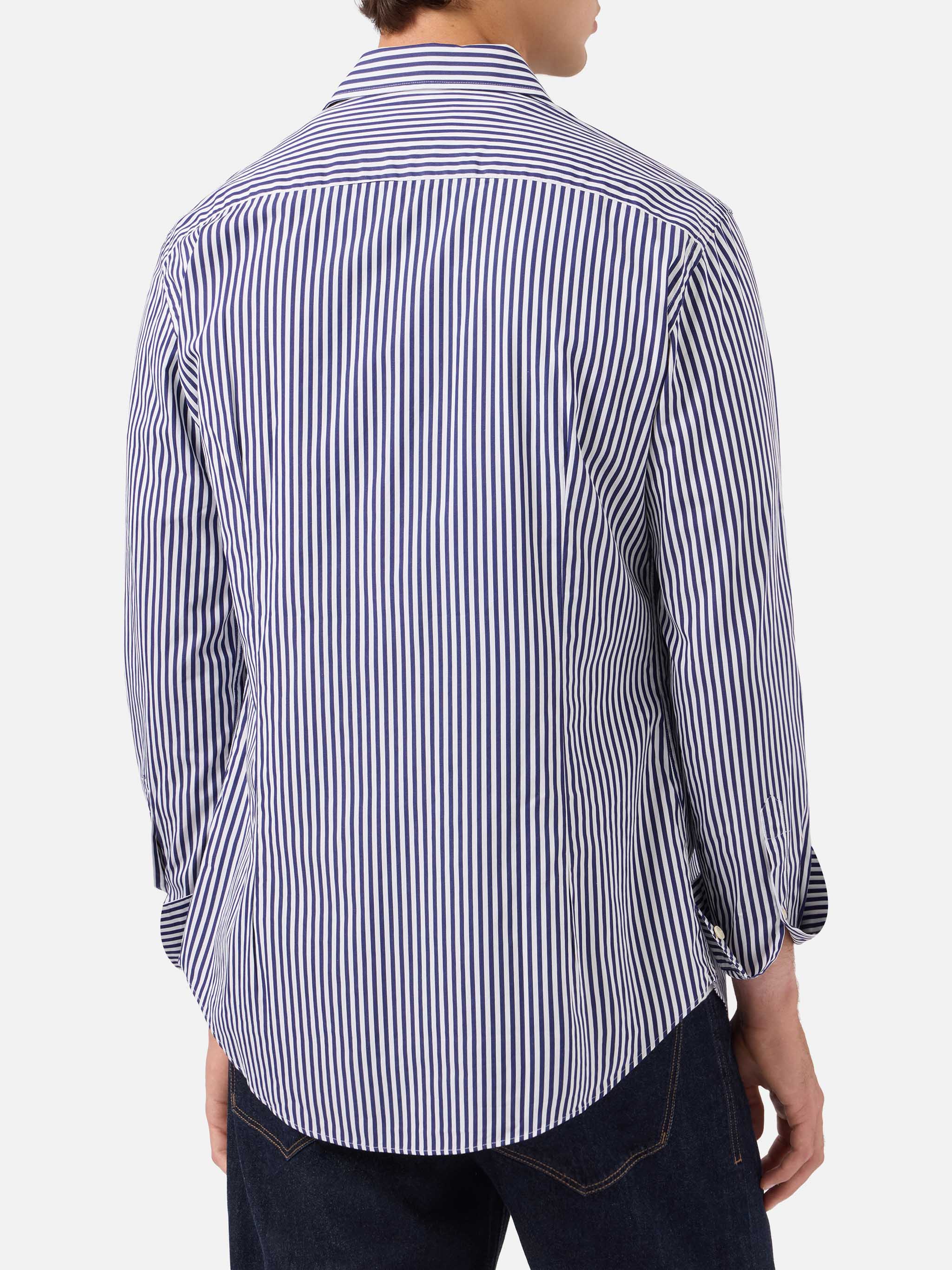 mc2-saint-barth-camicia-pamplona-uomo-in-cotone-a-righe-blu-navy-e-bianco image 3