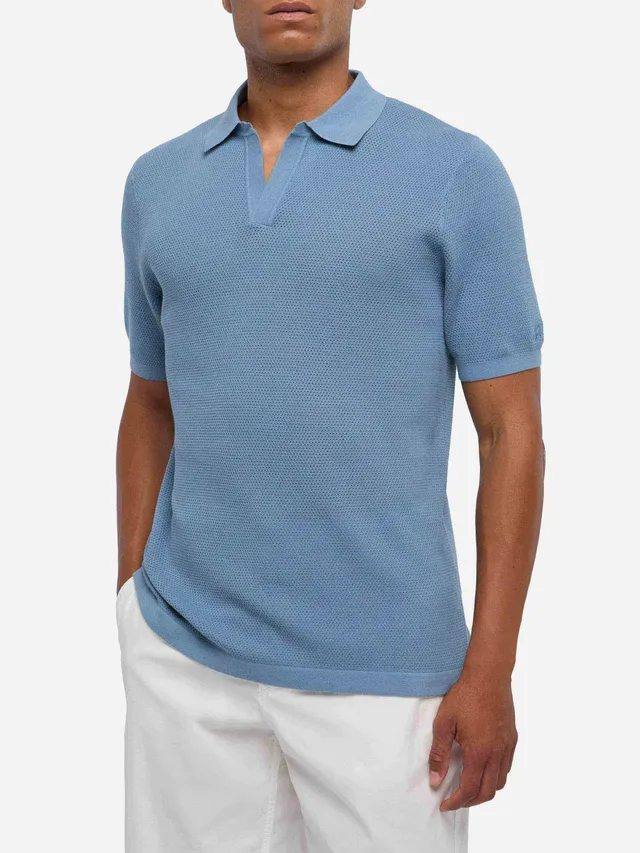 mc2-saint-barth-polo-sloan-uomo-in-maglia-a-rete-azzurro-polvere-senza-bottoni-r image 1