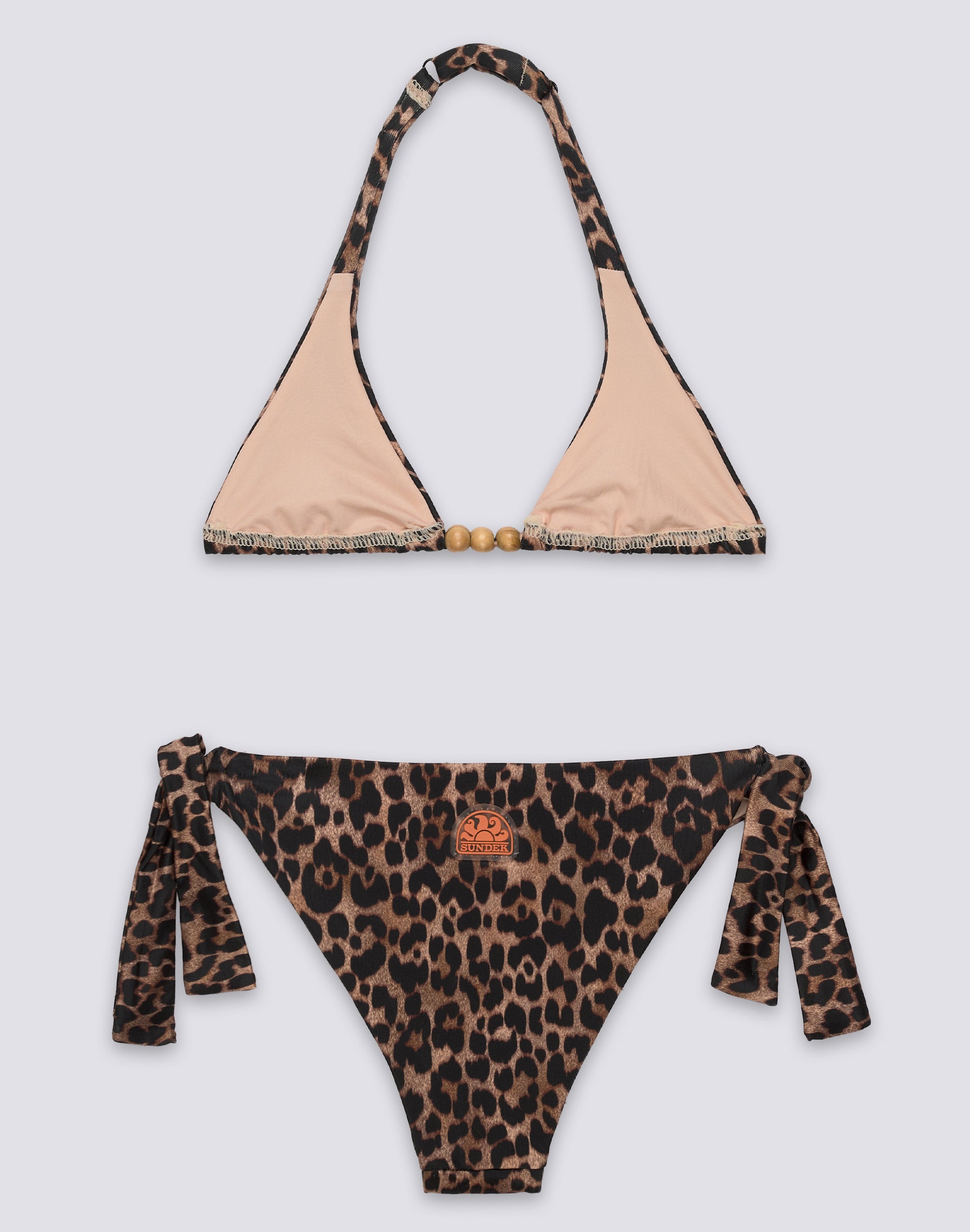 sundek-mini-bikini-stampa-leopardata-bambina-top-triangolo-slip-con-laccetti image 2