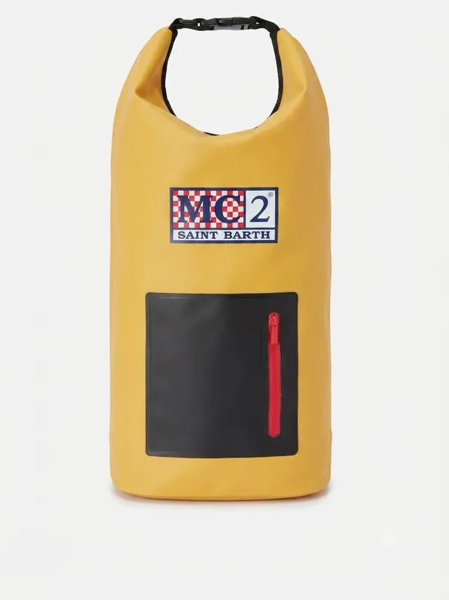 mc2-saint-barth-backpack-aqua-zaino-pvc-giallo-tinta-unita-con-logo image 1