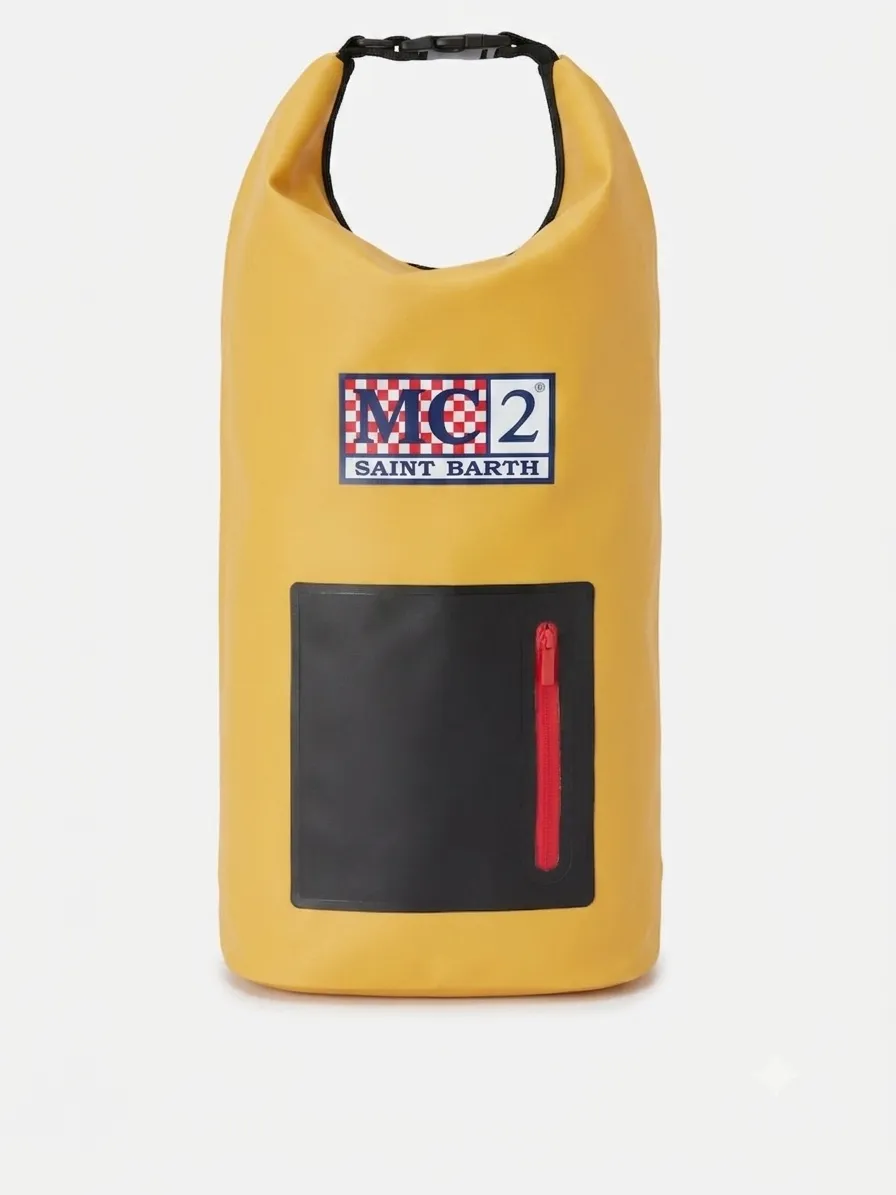 mc2-saint-barth-backpack-aqua-zaino-pvc-giallo-tinta-unita-con-logo image 1