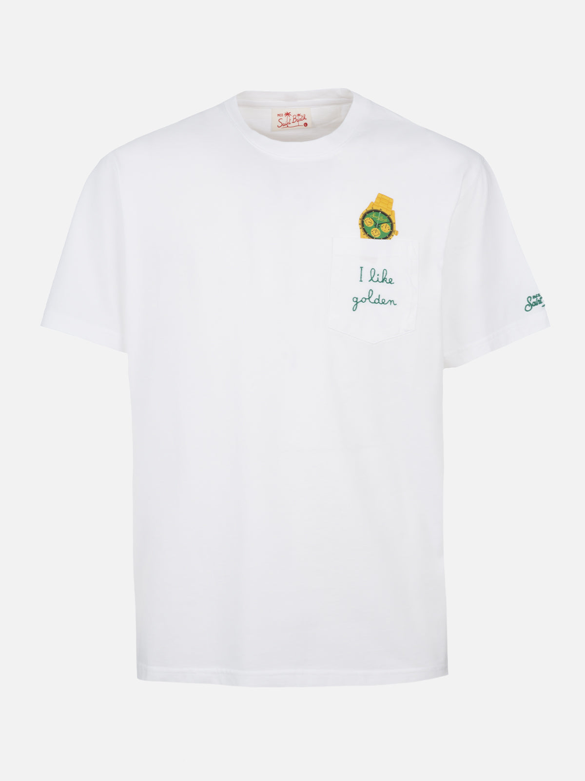 mc2-saint-barth-t-shirt-austin-uomo-bianca-in-cotone-con-stampa-orologio image 5