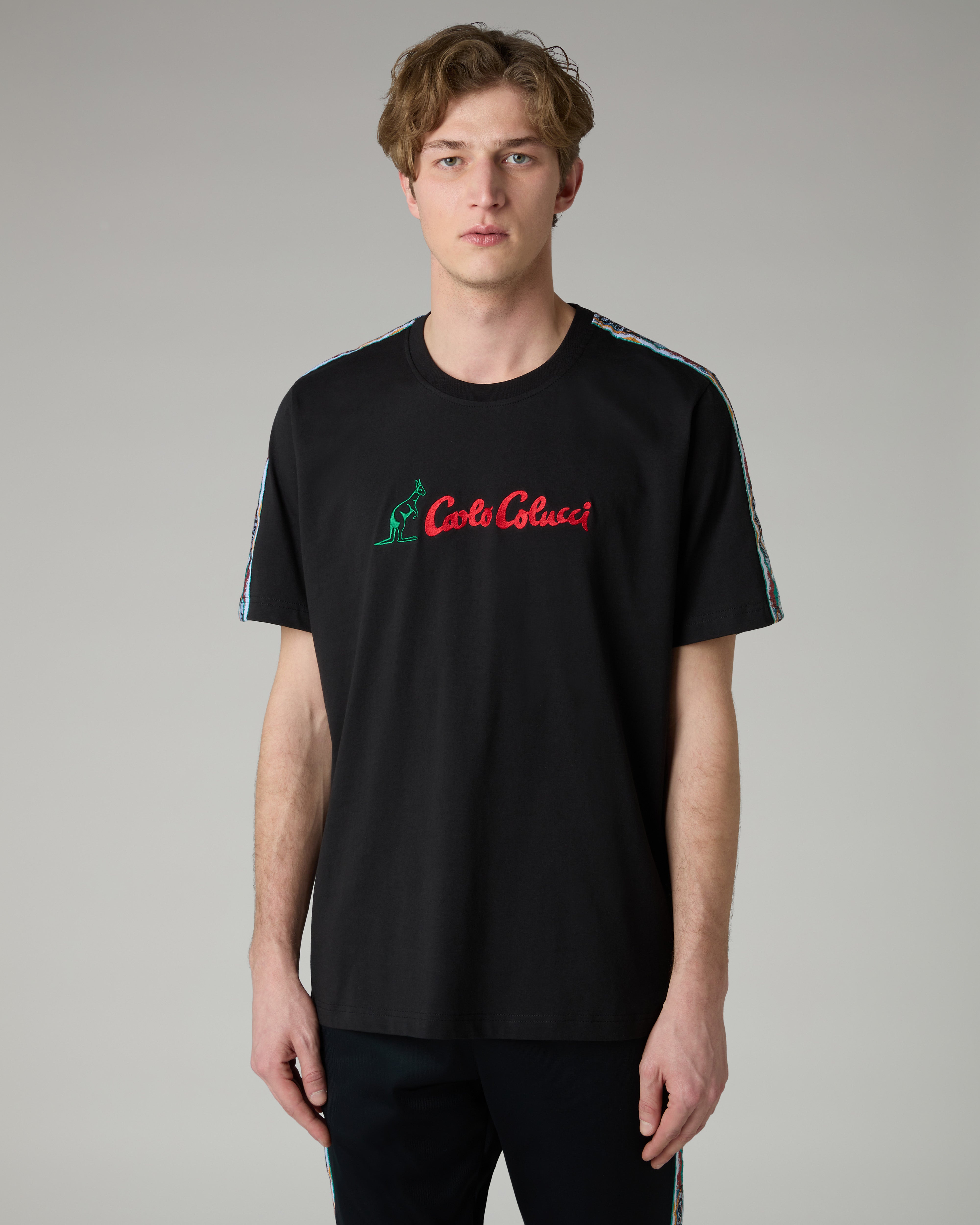 australian-x-carlo-colucci-color-tape-t-shirt-nera-regular-fit image 1