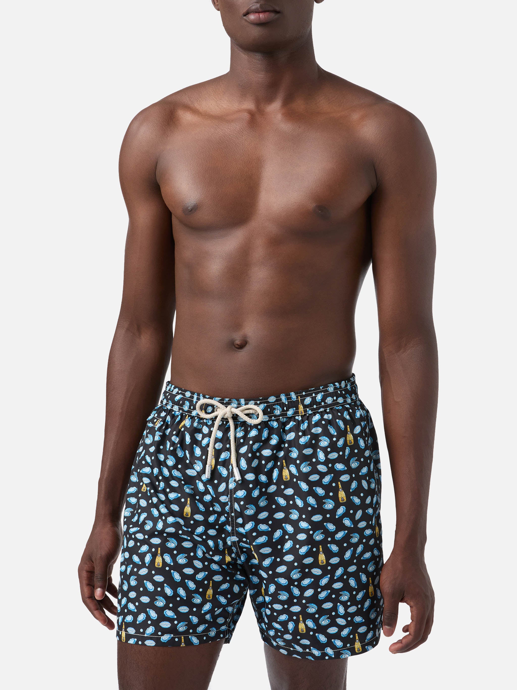 mc2-saint-barth-lighting-micro-costume-mare-nero-stampa-orologi-e-ostriche-uomo image 3