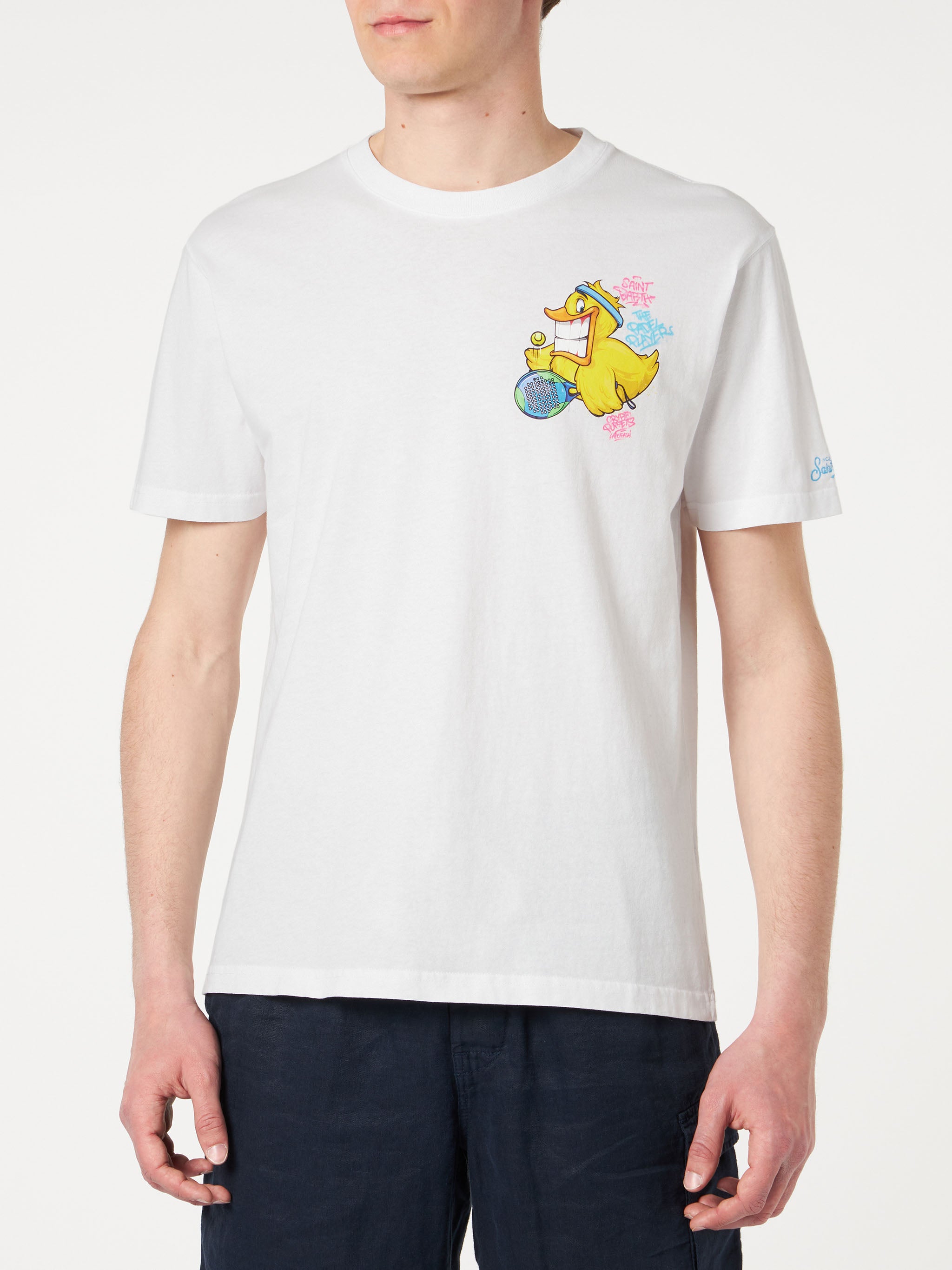 mc2-saint-barth-t-shirt-portofino-uomo-crypto-duck-padel-bianca-special-edition image 3
