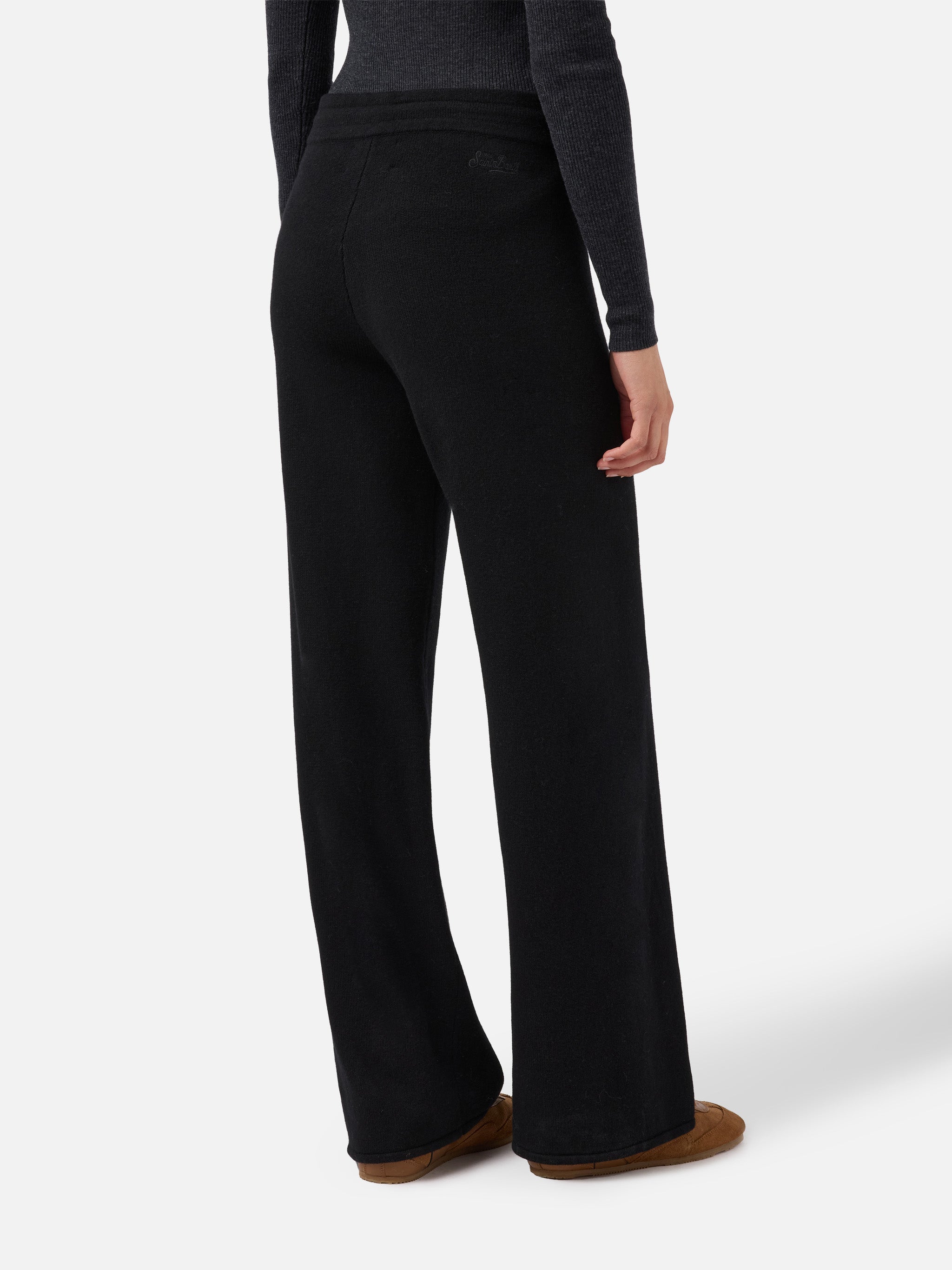 mc2-saint-barth-cambon-cbn0002-pantaloni-palazzo-donna-pura-lana-neri-vita-alta image 3