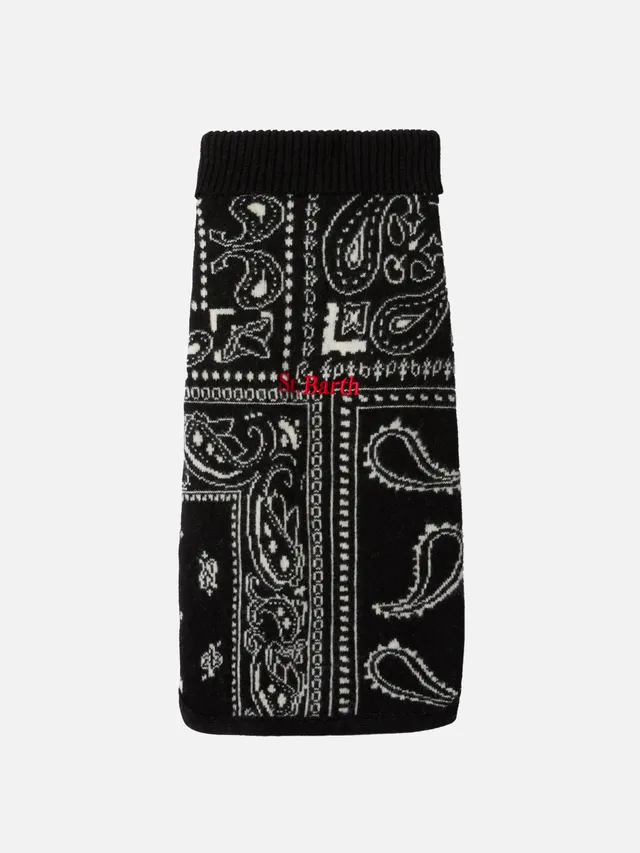 mc2-saint-barth-maglioncino-cane-dolcevita-stampa-bandana-nero image 1