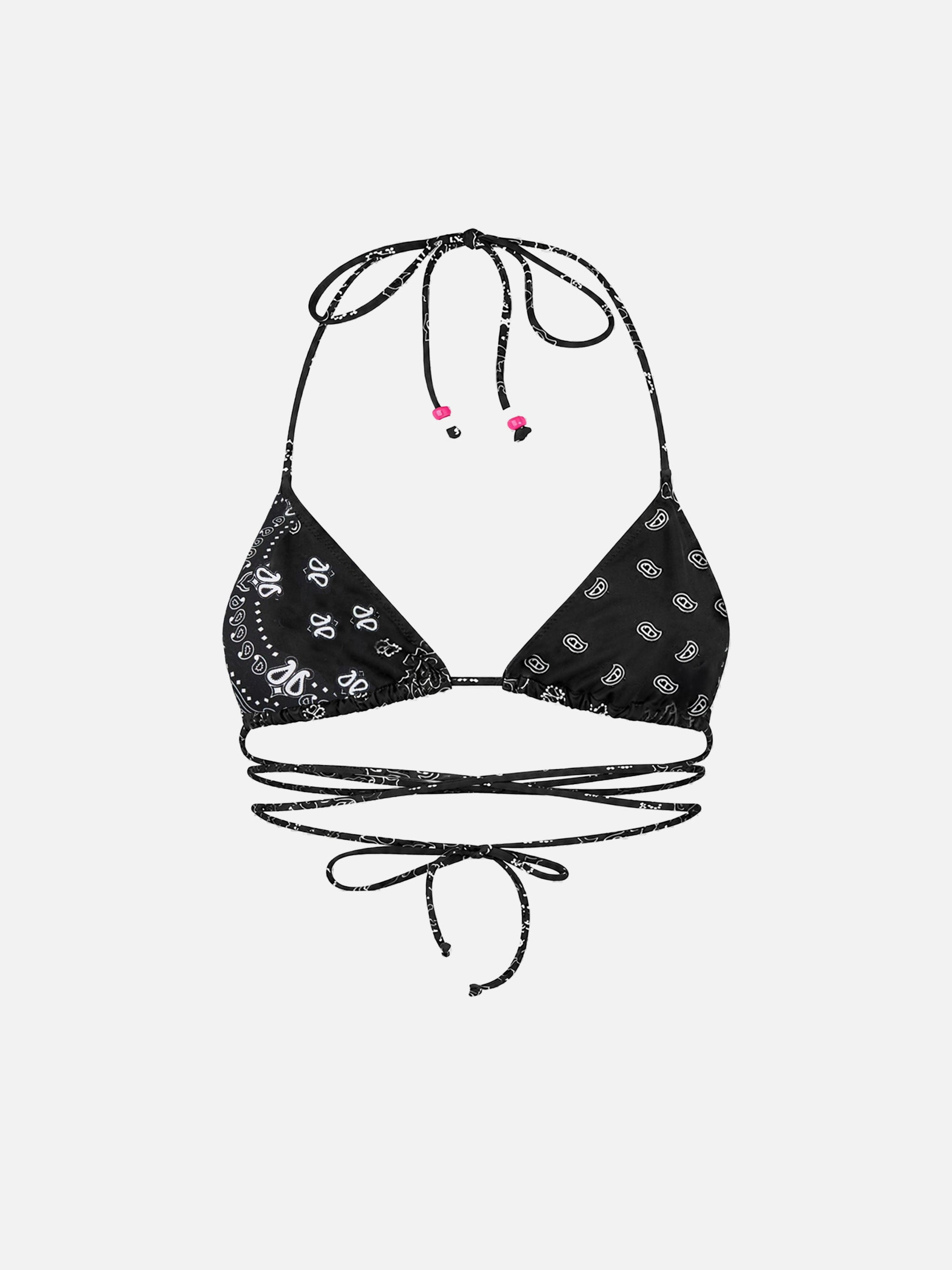 mc2-saint-barth-veronika-top-bikini-triangolo-bandana-nero-con-charms image 1
