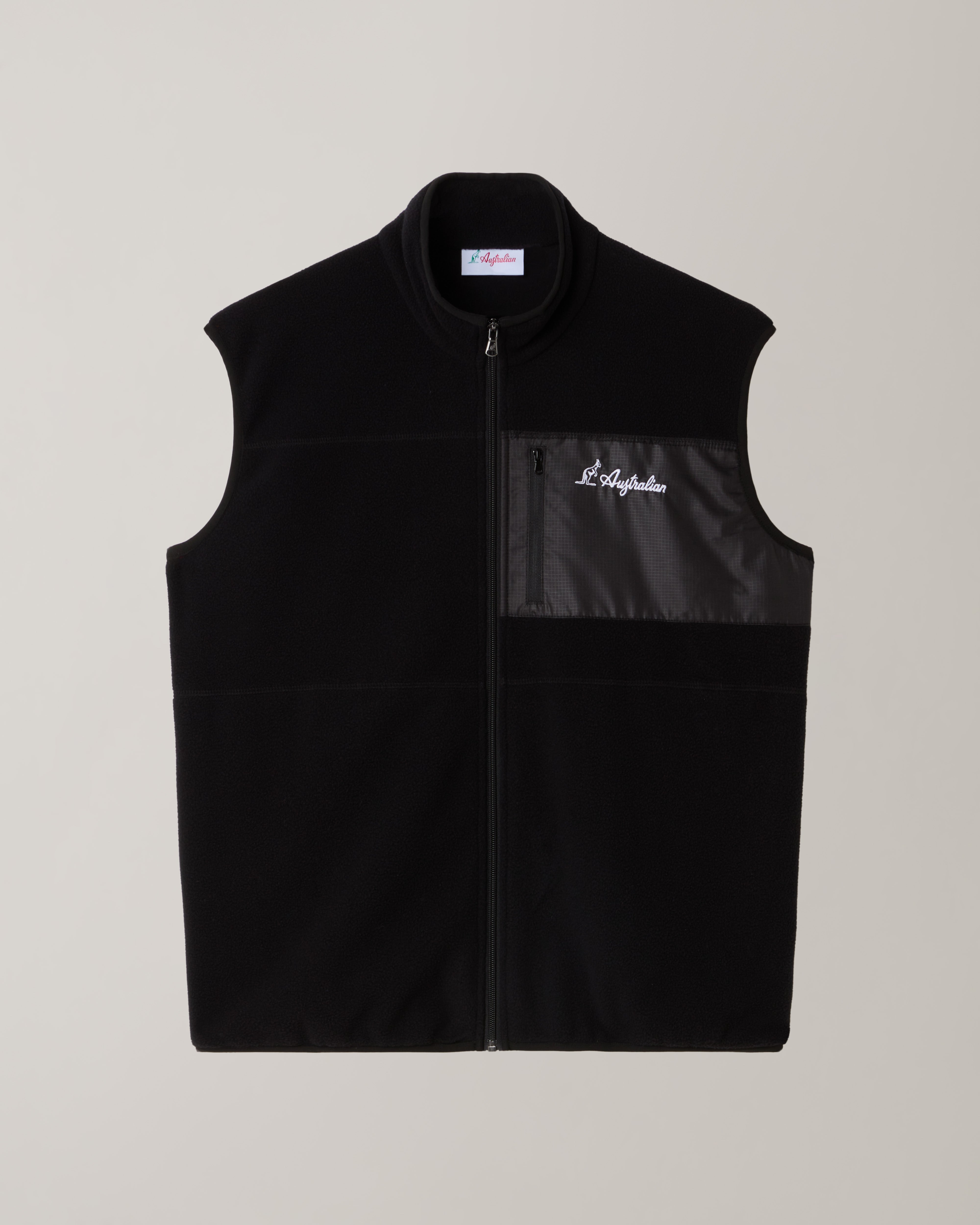 australian-color-block-gilet-pile-nero-full-zip image 7
