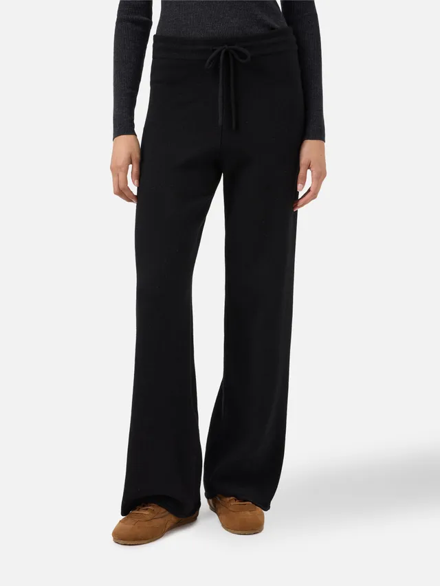 mc2-saint-barth-cambon-cbn0002-pantaloni-palazzo-donna-pura-lana-neri-vita-alta image 1