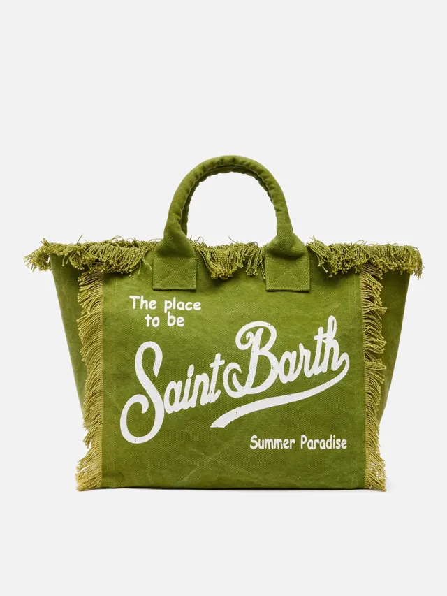 mc2-saint-barth-borsa-a-spalla-vanity-in-canvas-di-cotone-verde-militare image 1