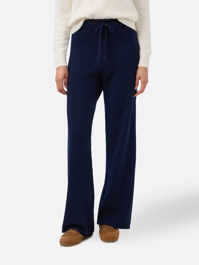 mc2-saint-barth-cambon-pantaloni-palazzo-donna-vita-alta-blu-notte-in-pura-lana image 1