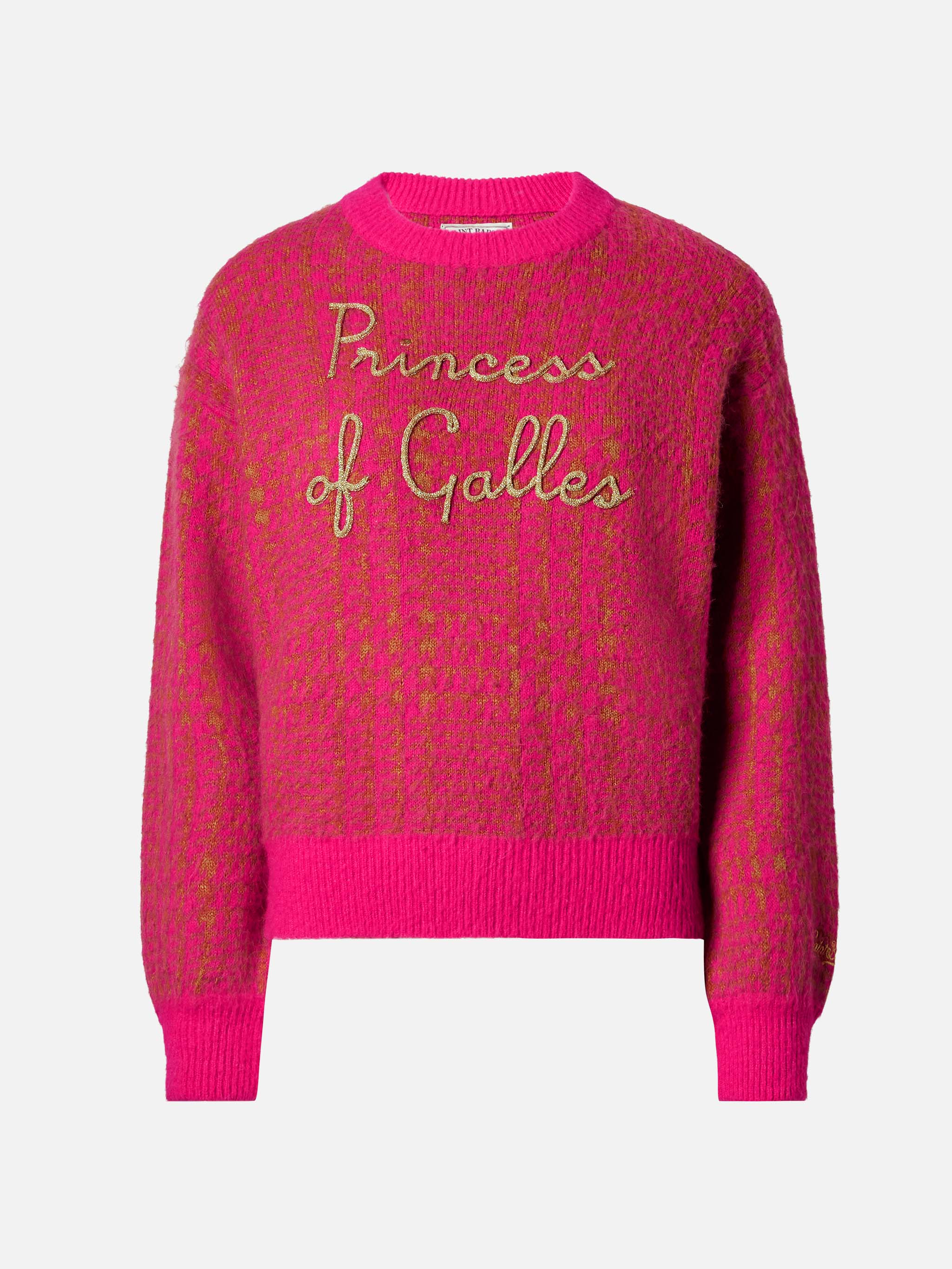 mc2-saint-barth-danya-soft-maglione-rosa-principe-di-galles-girocollo-oversize image 4