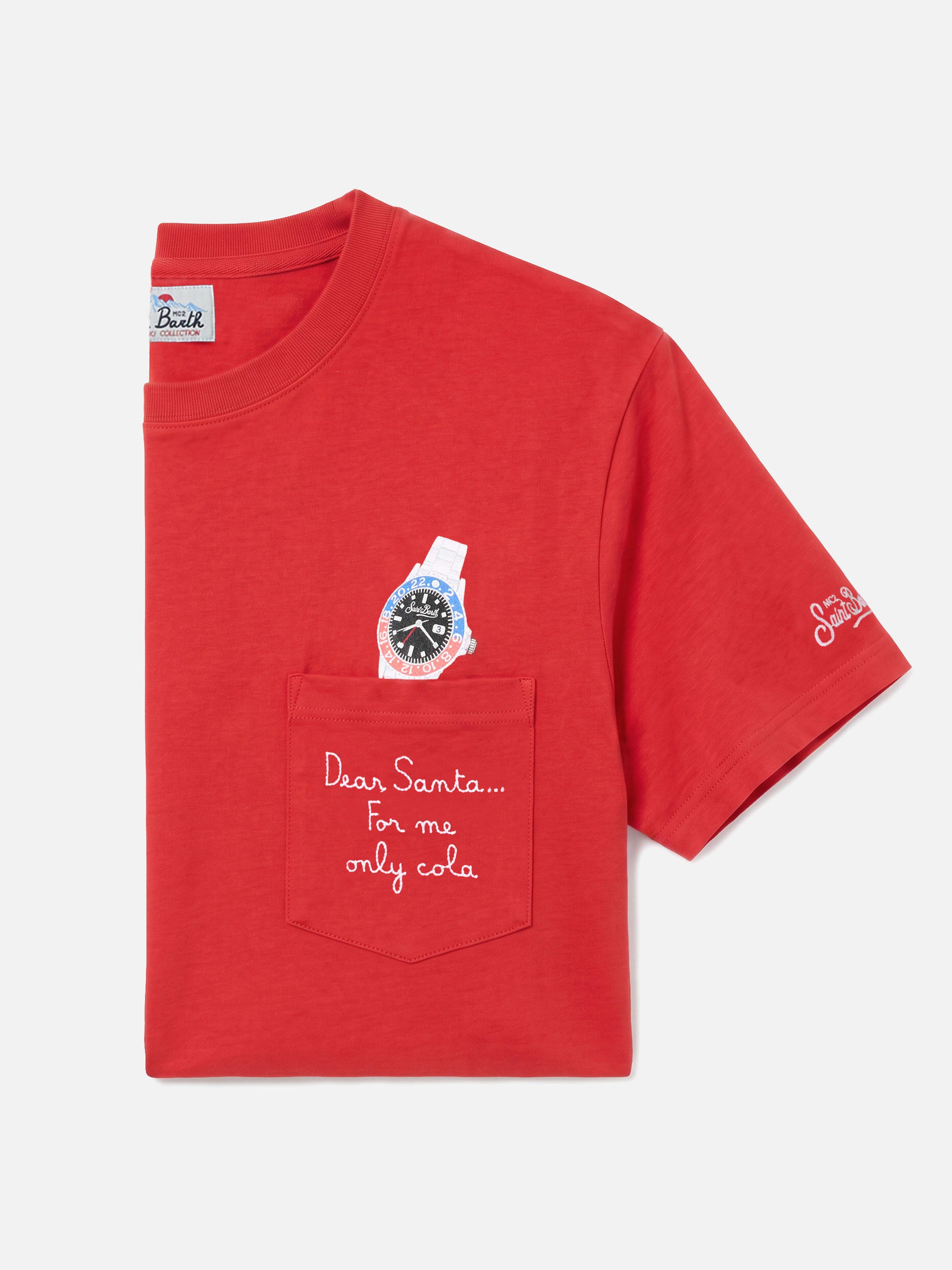 mc2-saint-barth-connor-t-shirt-uomo-cotone-rossa-dear-santa-taschino image 1