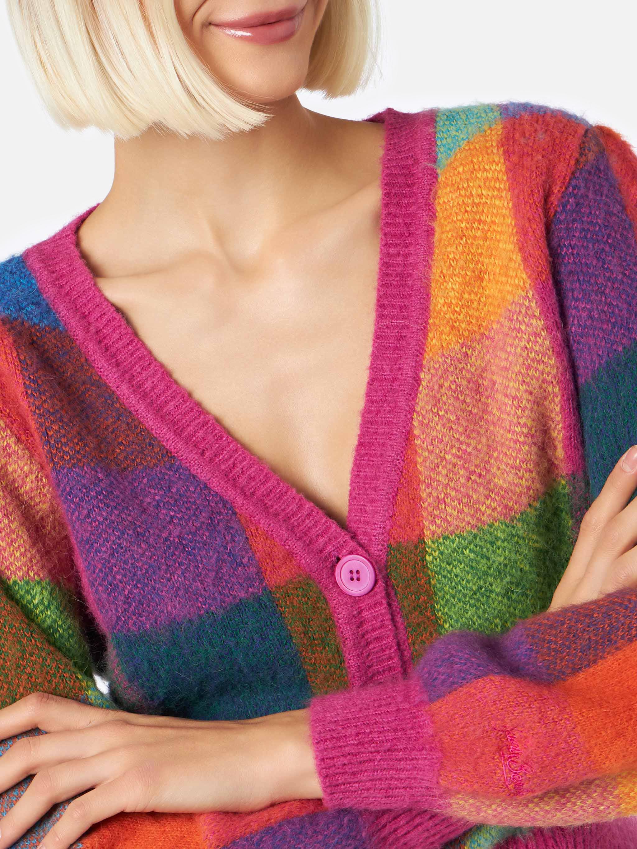 mc2-saint-barth-cardigan-lyza-soft-cropped-check-multicolor image 3