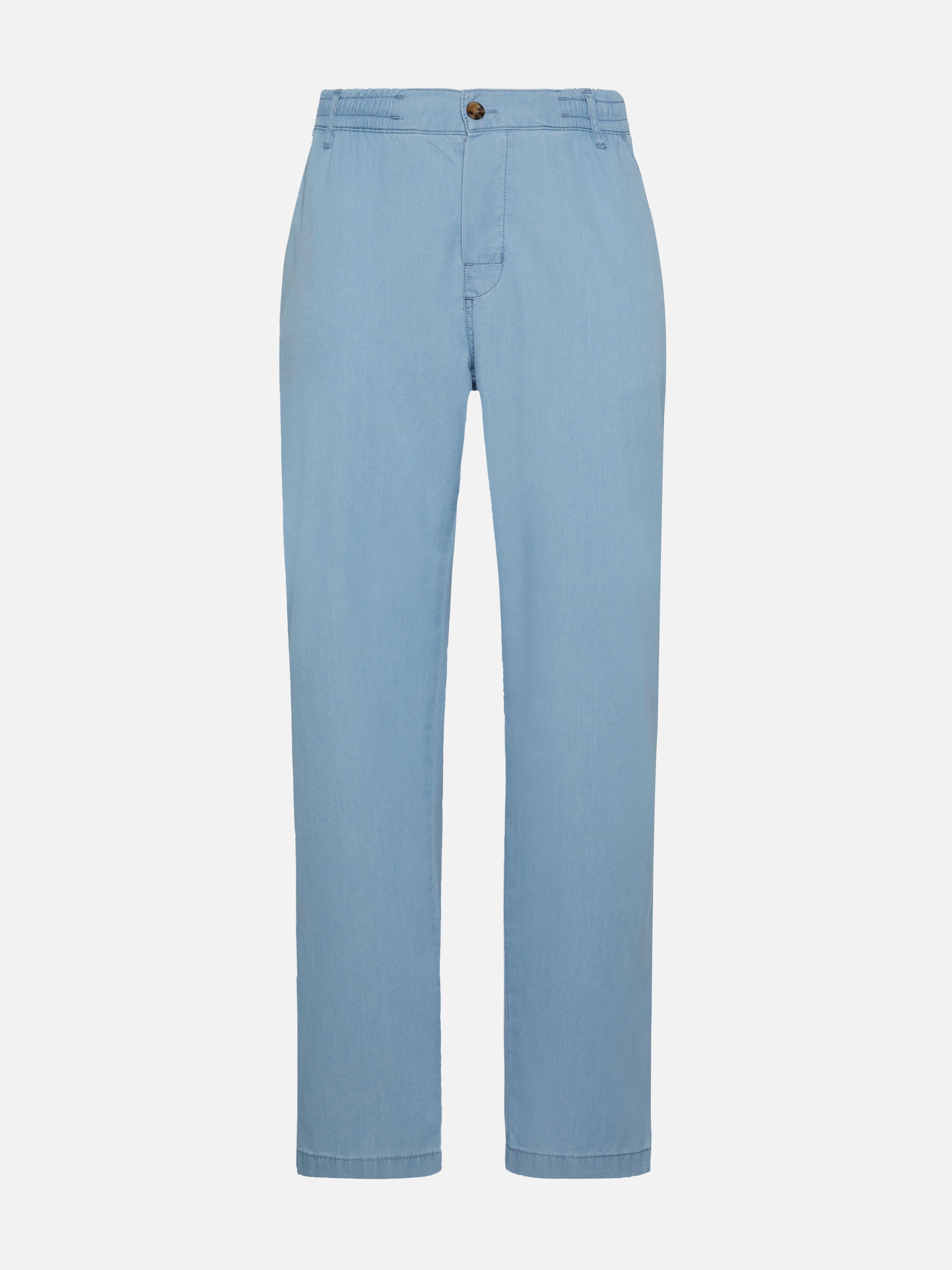 pantaloni-mc2-saint-barth-calais-in-chambray-di-cotone-blu-denim-con-coulisse image 4