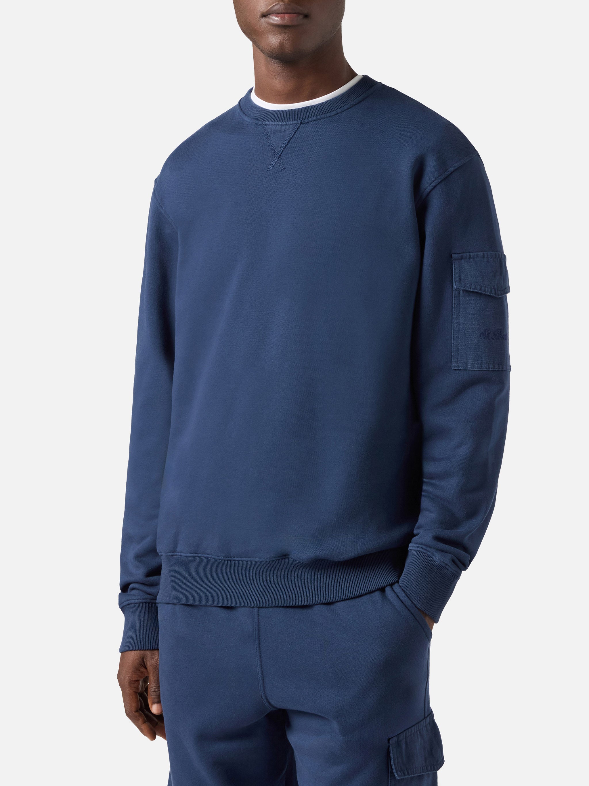 mc2-saint-barth-felpa-chester-blu-navy-con-tasca-applicata image 1