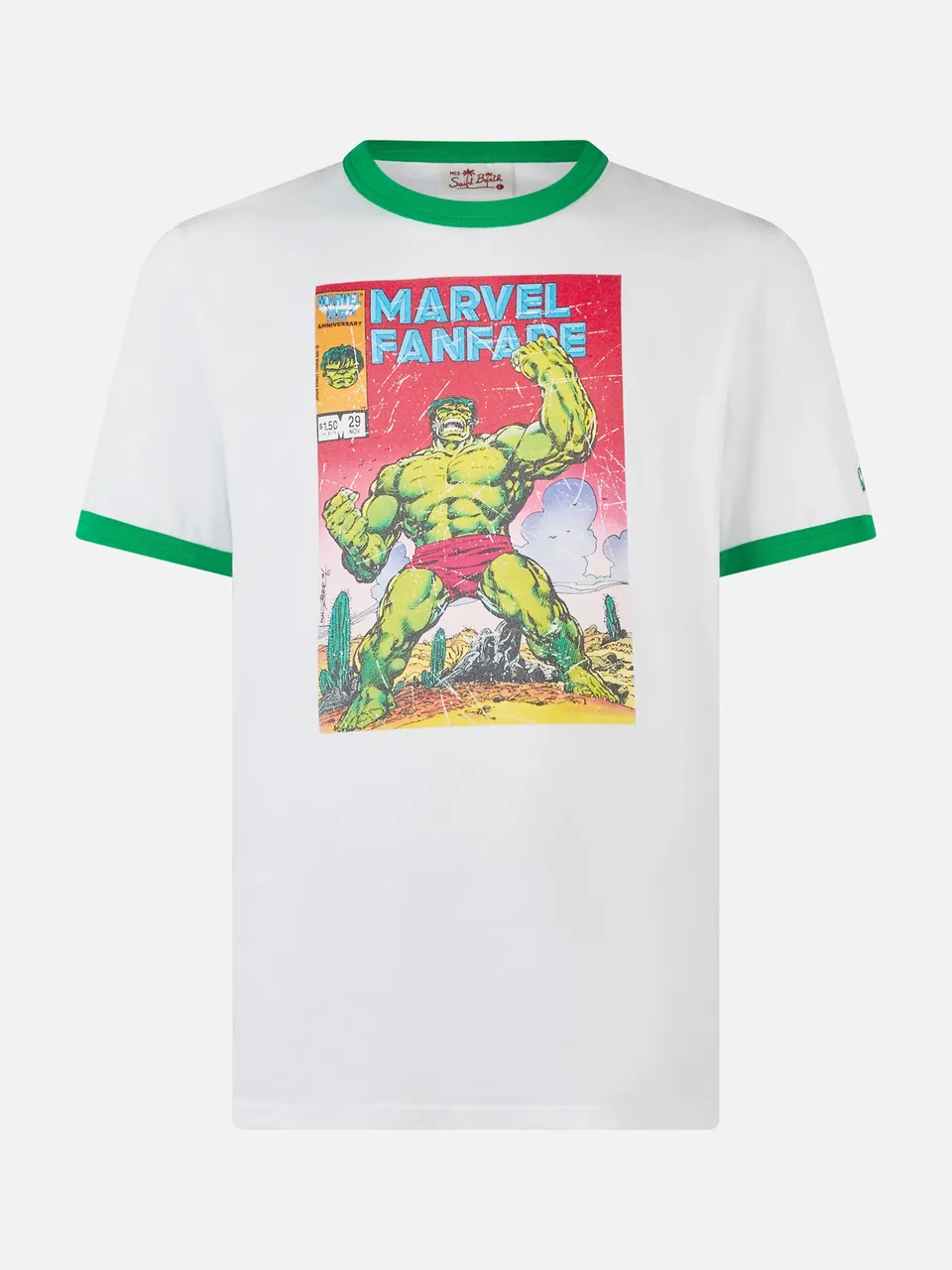 mc2-saint-barth-t-shirt-dean-special-edition-marvel-hulk-bianco-e-verde image 1