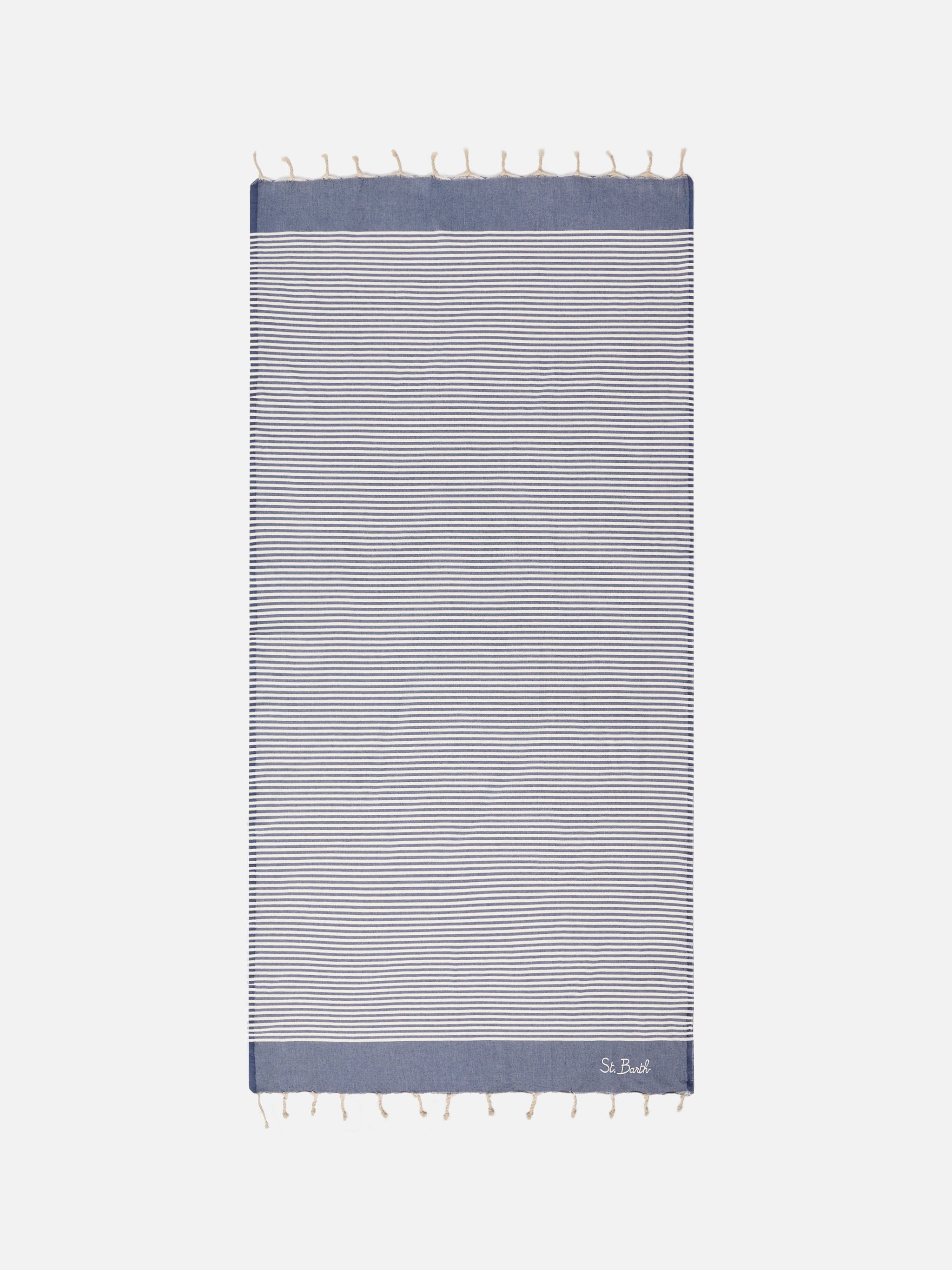 mc2-saint-barth-telo-mare-foutas-a-righe-piccole-blu-navy-e-bianche-in-cotone-ja image 1