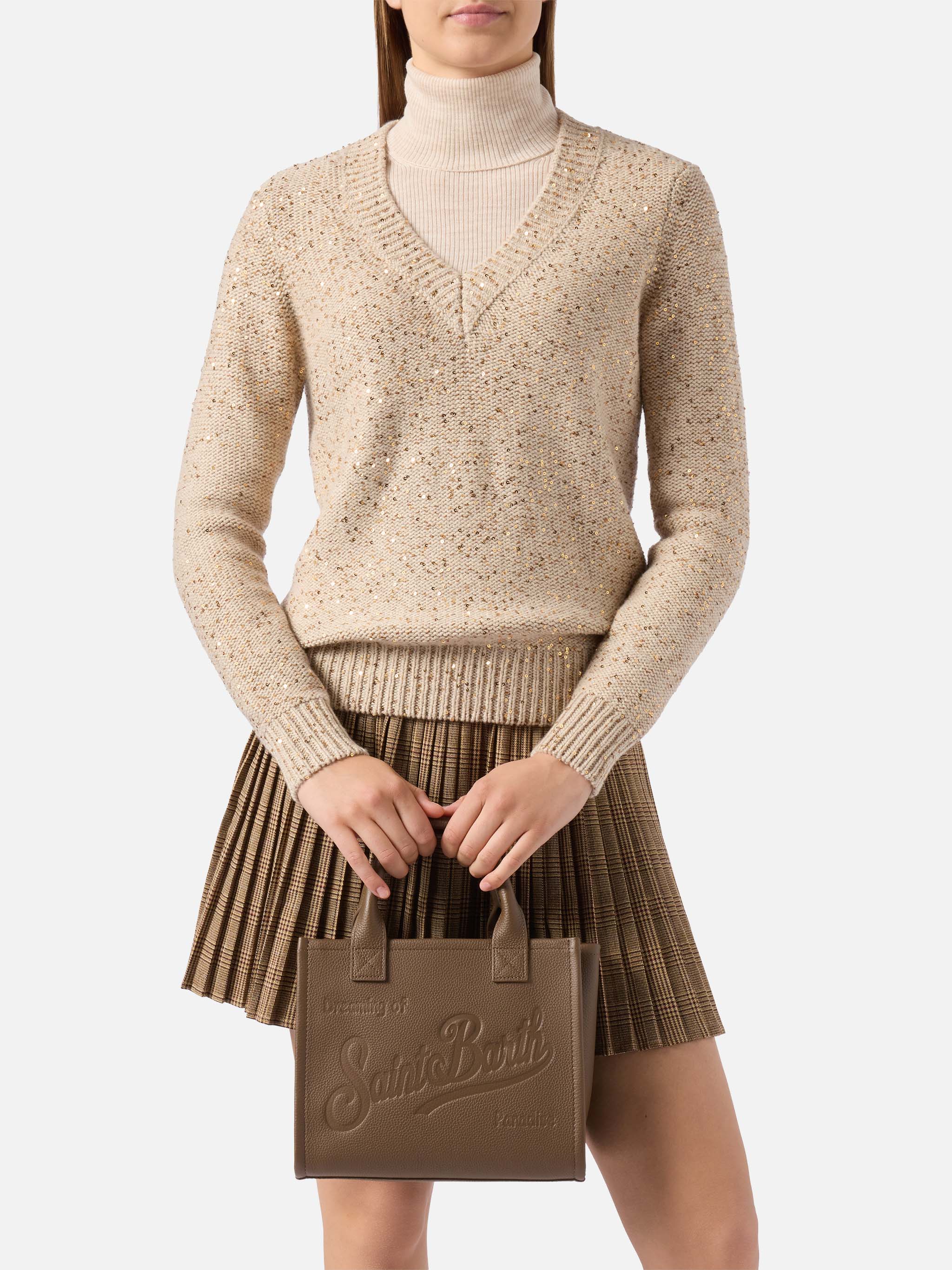 mc2-saint-barth-borsa-a-spalla-vanity-bag-midi-in-pelle-martellata-marrone image 2