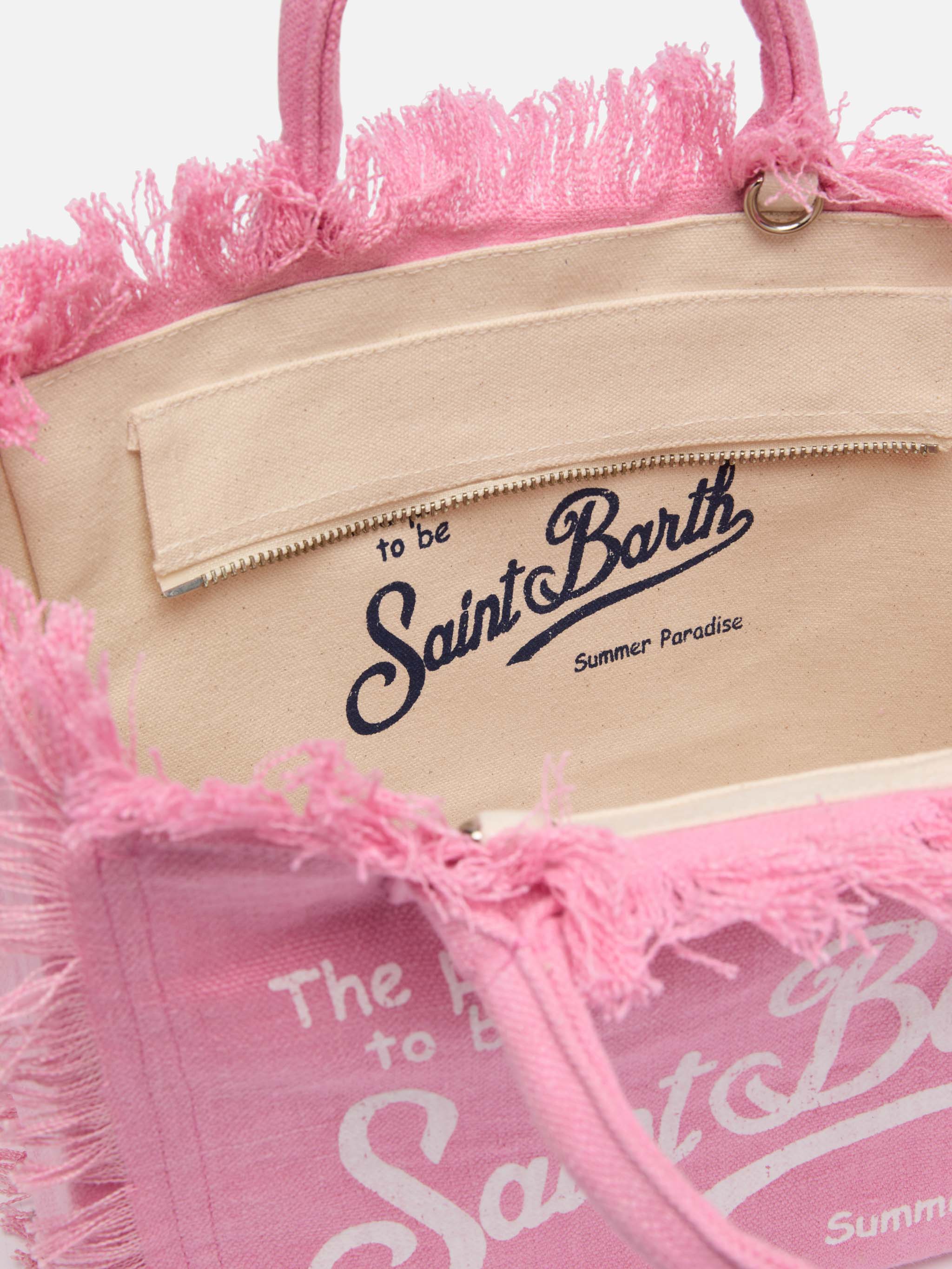 mc2-saint-barth-borsa-colette-in-lino-rosa-tinta-unita-con-frange image 5
