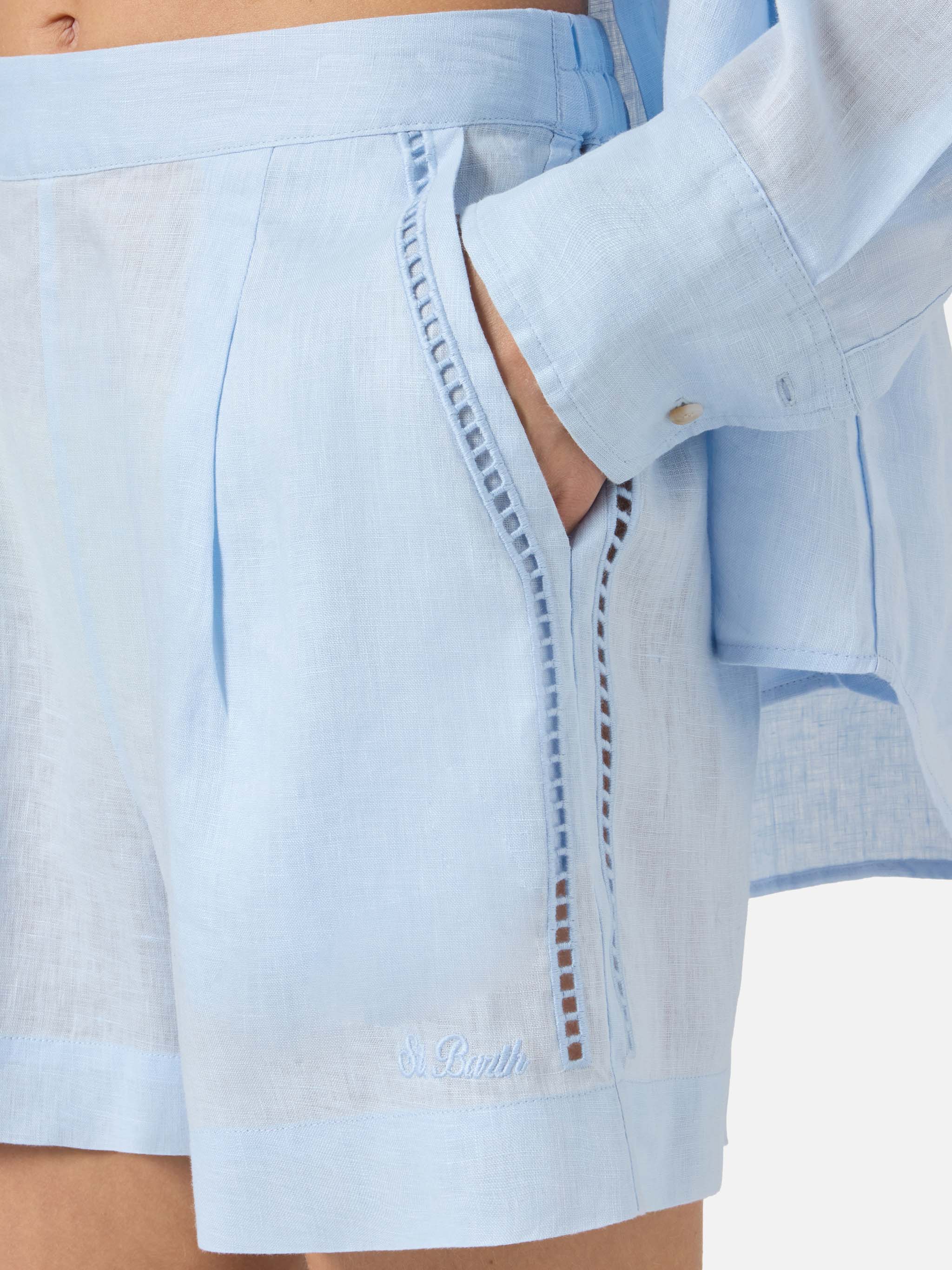 mc2-saint-barth-shorts-amani-in-lino-azzurro image 3