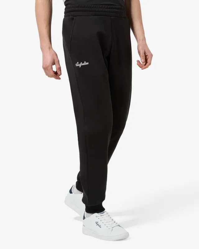 australian-essential-pantalone-tuta-felpa-nero-con-logo image 1