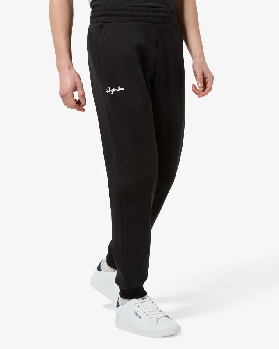 australian-essential-pantalone-tuta-felpa-nero-con-logo image 1