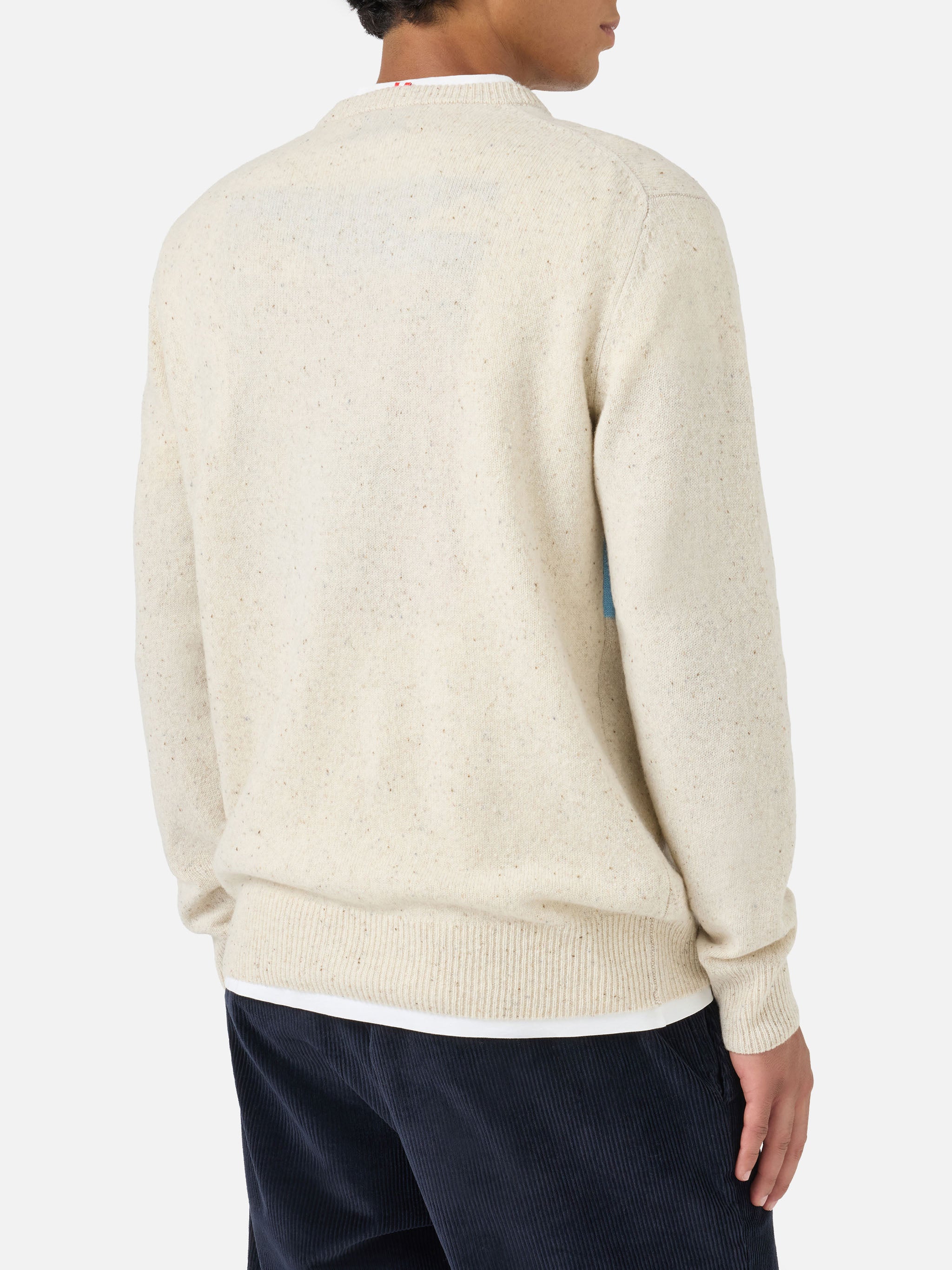 maglia-mc2-saint-barth-heron-uomo-bianca-in-filato-donegal-misto-lana-con-jacqua image 3