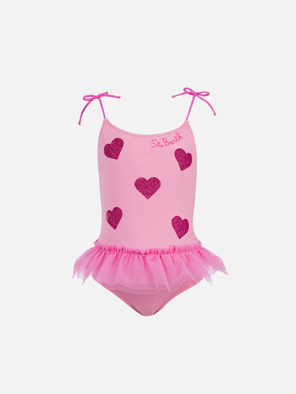 mc2-saint-barth-costume-intero-bambina-dancer-rosa-con-balza-tulle-e-cuori-glitt image 1
