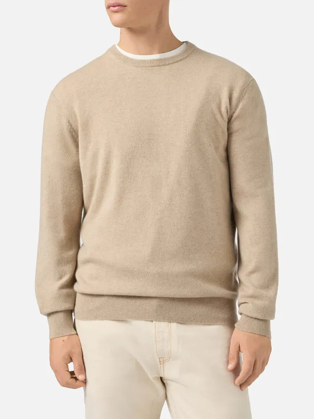 mc2-saint-barth-maglione-girocollo-regent-in-100-cashmere-beige image 1