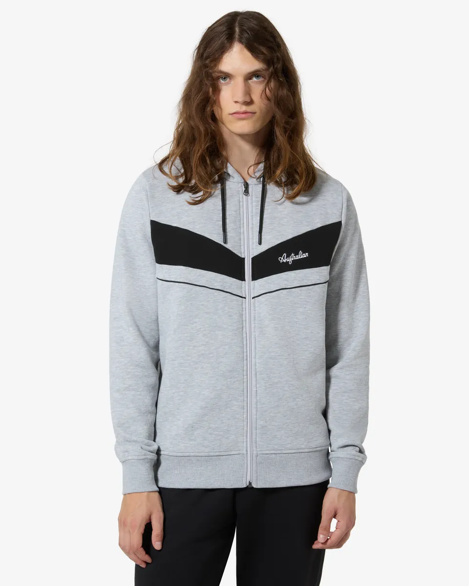 australian-raw-pink-track-jacket-grigio-melange-in-felpa-con-cappuccio image 1