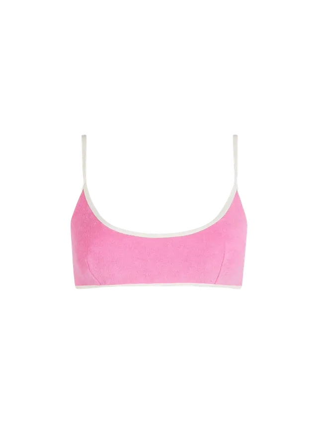 mc2-saint-barth-top-bikini-judy-bralette-spugna-rosa-con-piping image 1