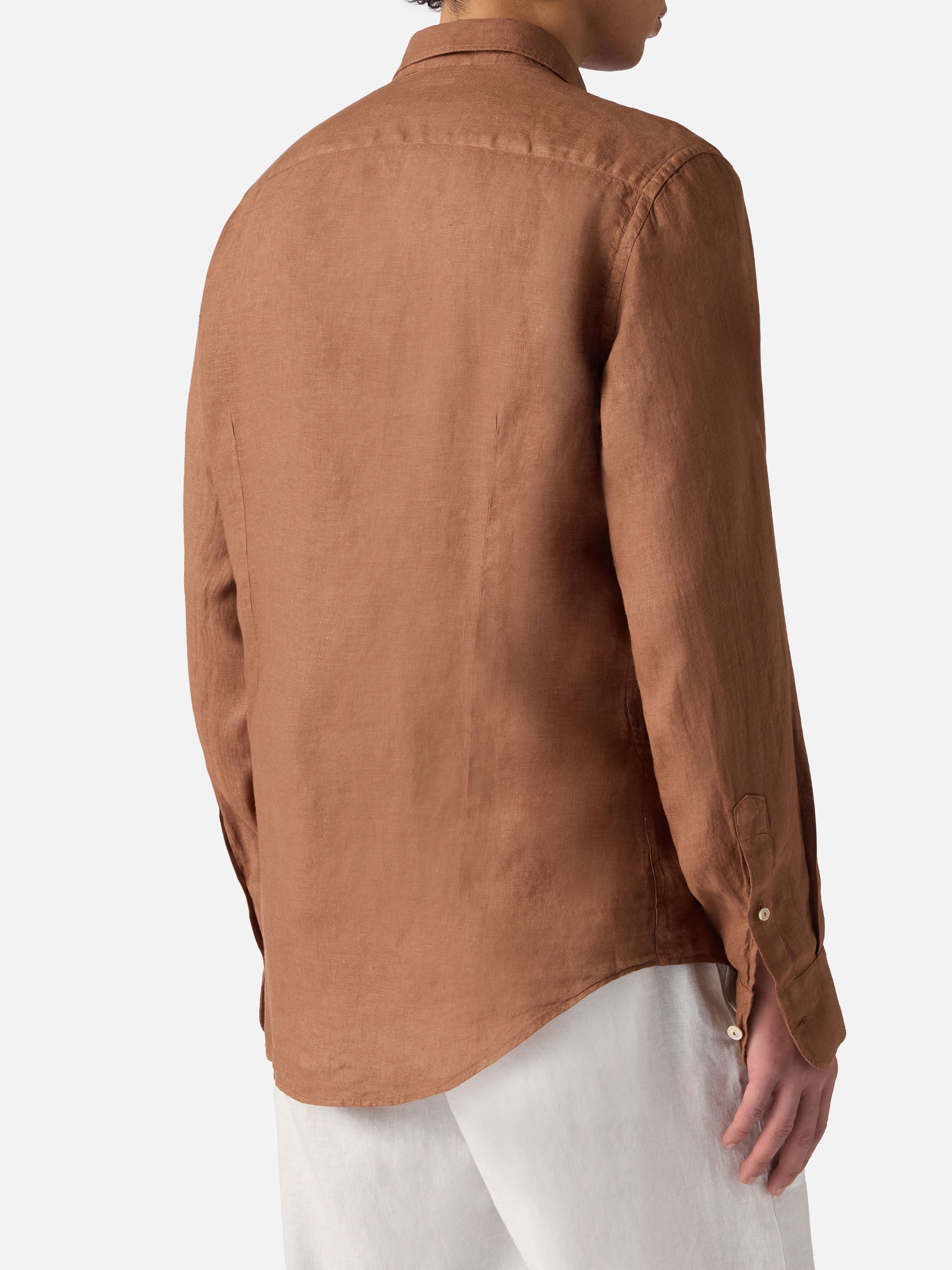 mc2-saint-barth-pamplona-camicia-in-lino-marrone-uomo image 3