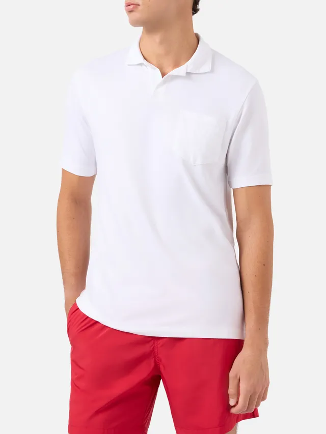 mc2-saint-barth-camber-polo-in-piqu-tecnico-elasticizzato-panna-tinta-unita-vest image 1