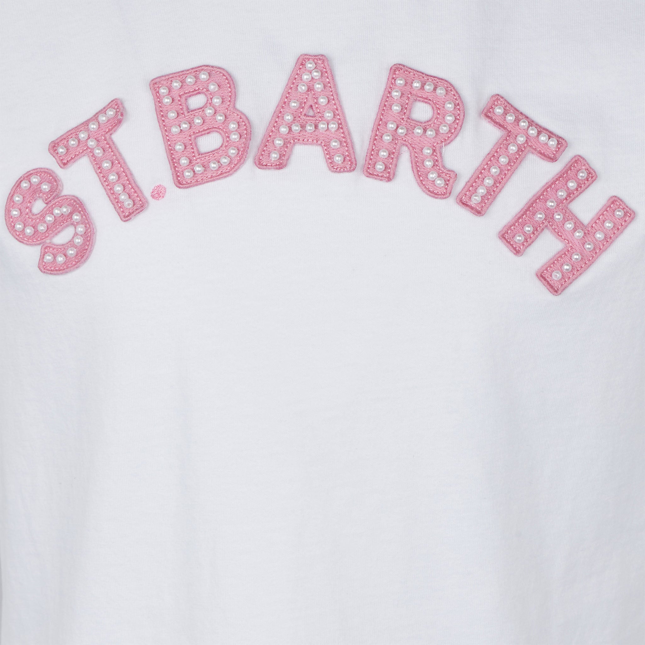 mc2-saint-barth-t-shirt-bambina-elly-bianca-con-patch-st-barth-rosa image 2