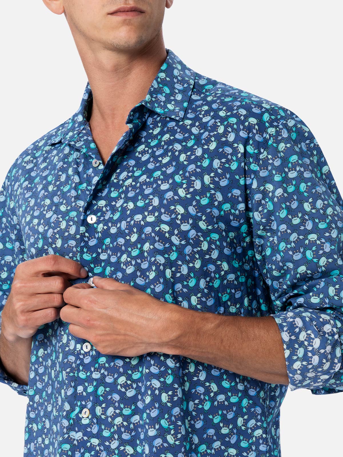 mc2-saint-barth-camicia-sikelia-in-cotone-mussola-stampa-granchi-multicolor image 2