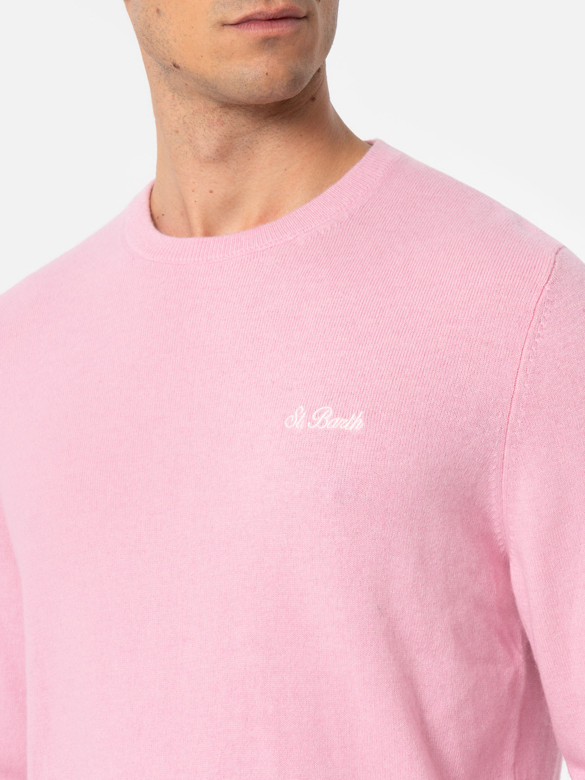 mc2-saint-barth-maglione-girocollo-regent-in-misto-cashmere-rosa image 2