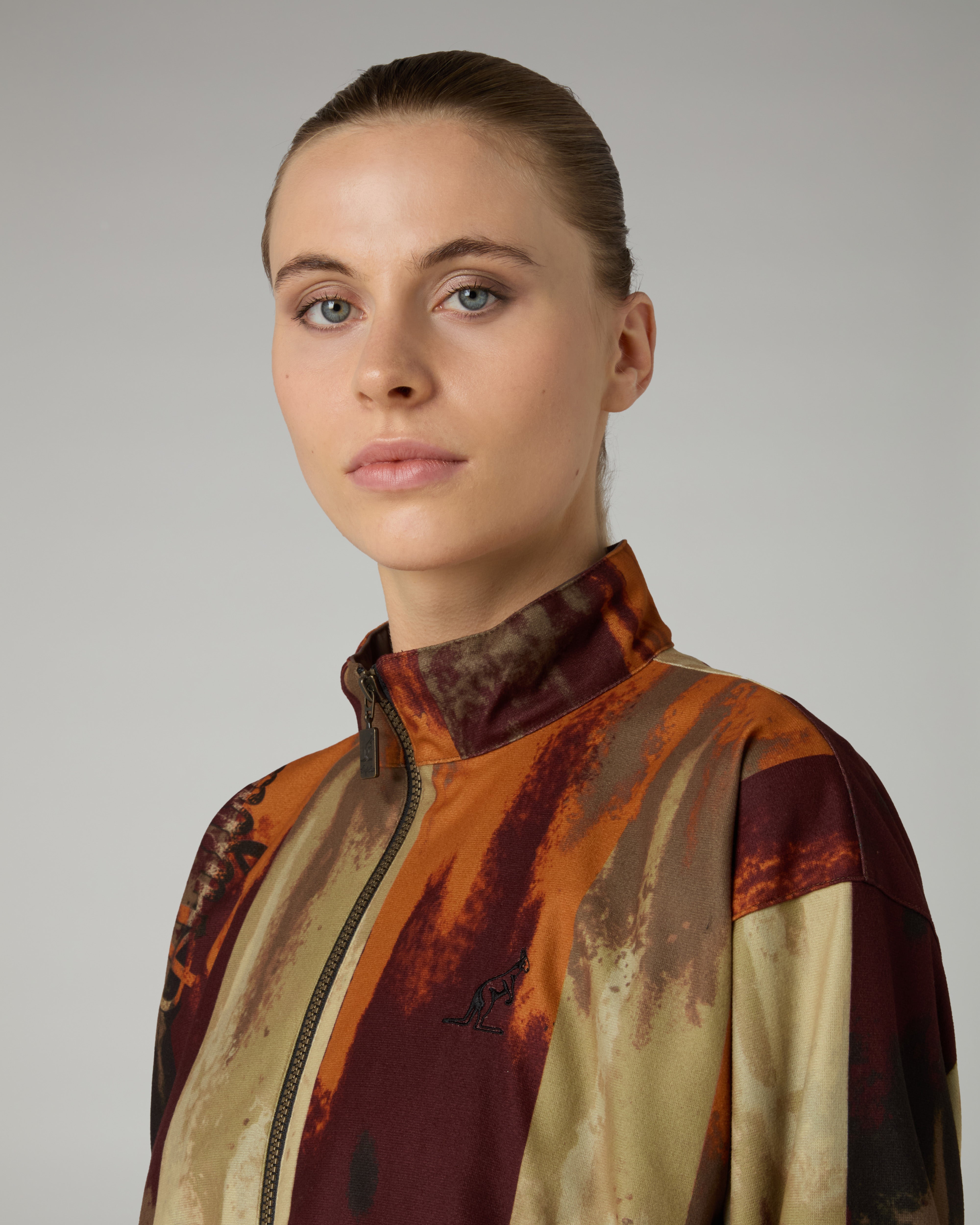 australian-bujad-track-jacket-arancione-cropped-con-stampa-all-over image 4