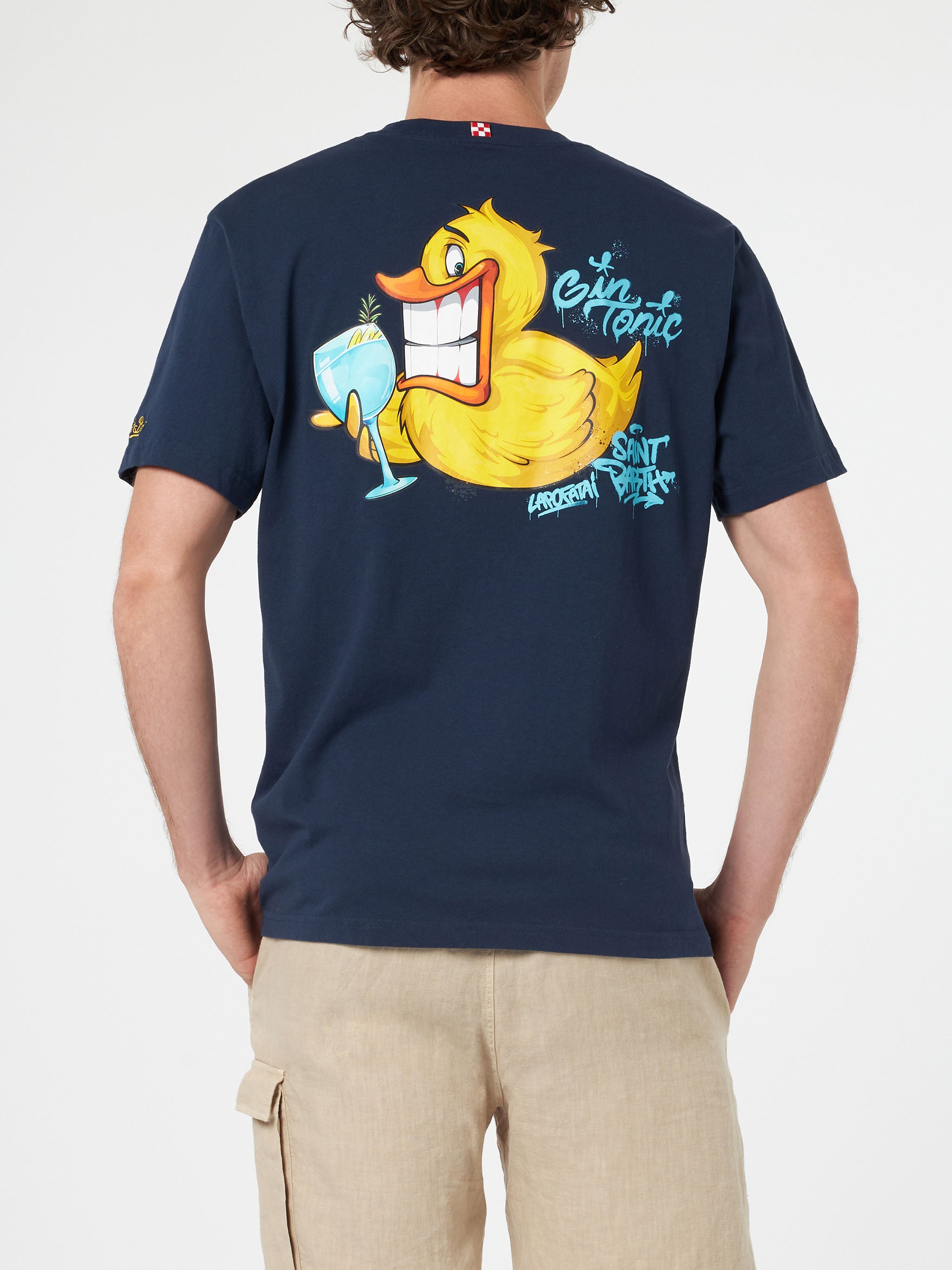 mc2-saint-barth-t-shirt-cryptopuppets-ducky-gin-special-edition-in-cotone-blu image 3