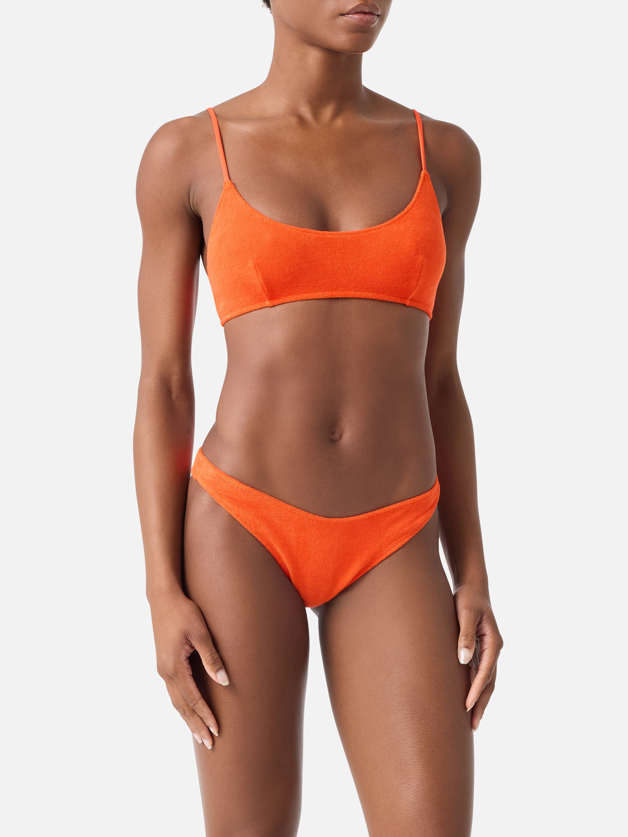 bikini-mc2-saint-barth-judy-naomi-bralette-in-tessuto-effetto-spugna-arancione image 2