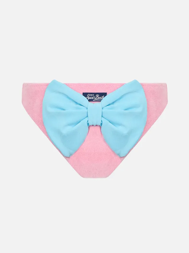 mc2-saint-barth-madame-slip-mare-bambina-spugna-rosa-con-fiocco image 1