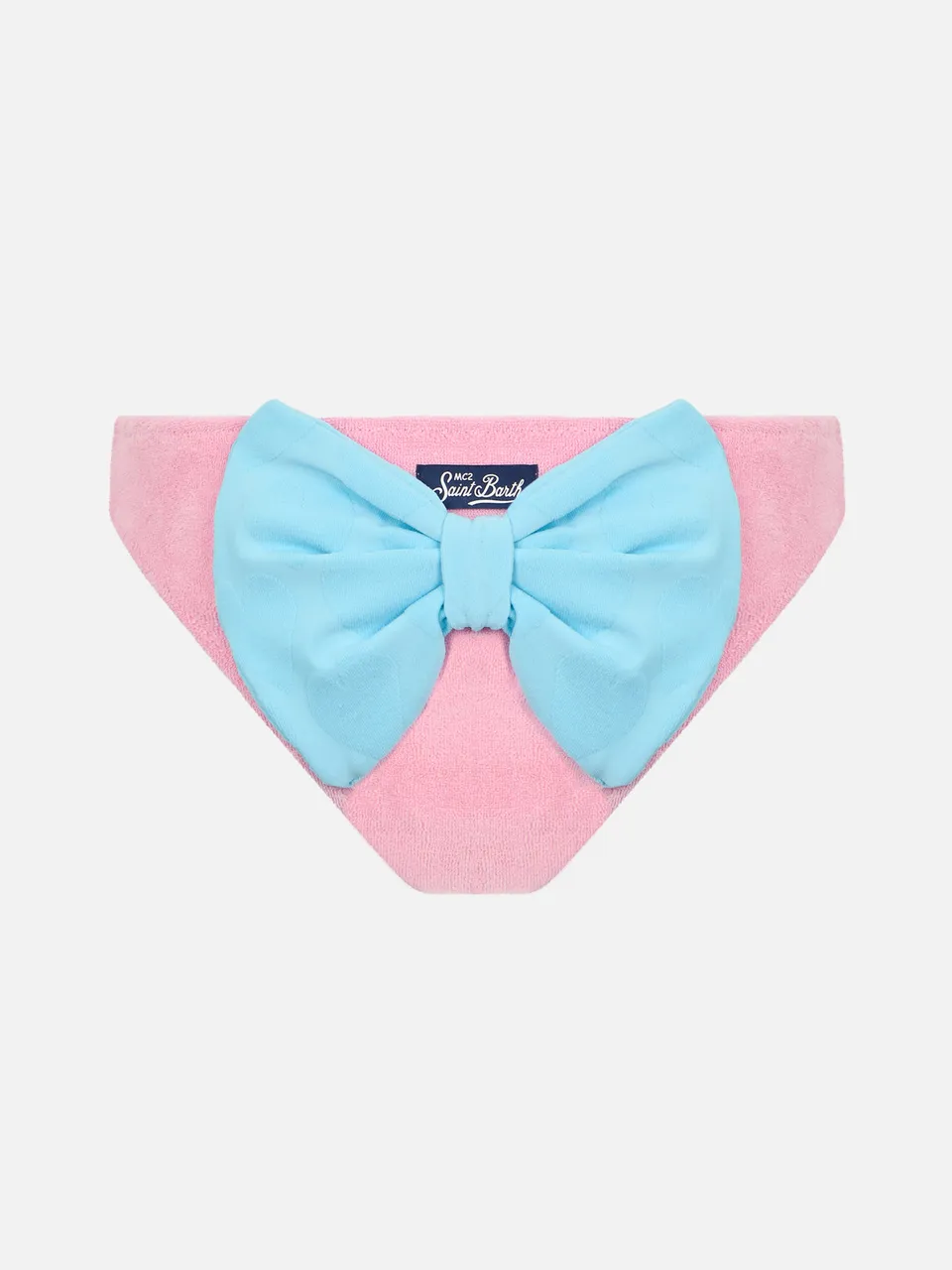 mc2-saint-barth-madame-slip-mare-bambina-spugna-rosa-con-fiocco image 1