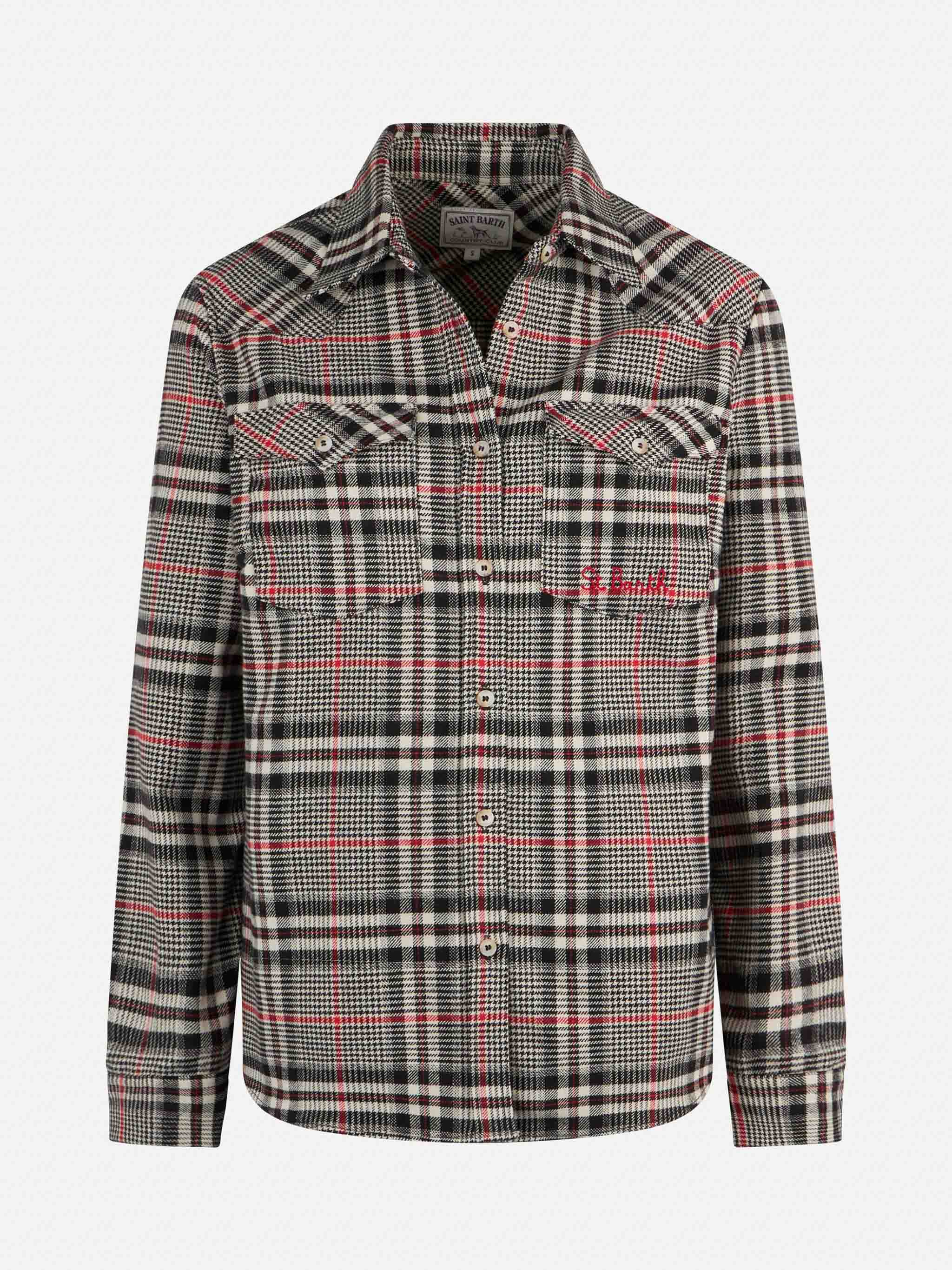 mc2-saint-barth-overshirt-deer-con-stampa-principe-di-galles image 4