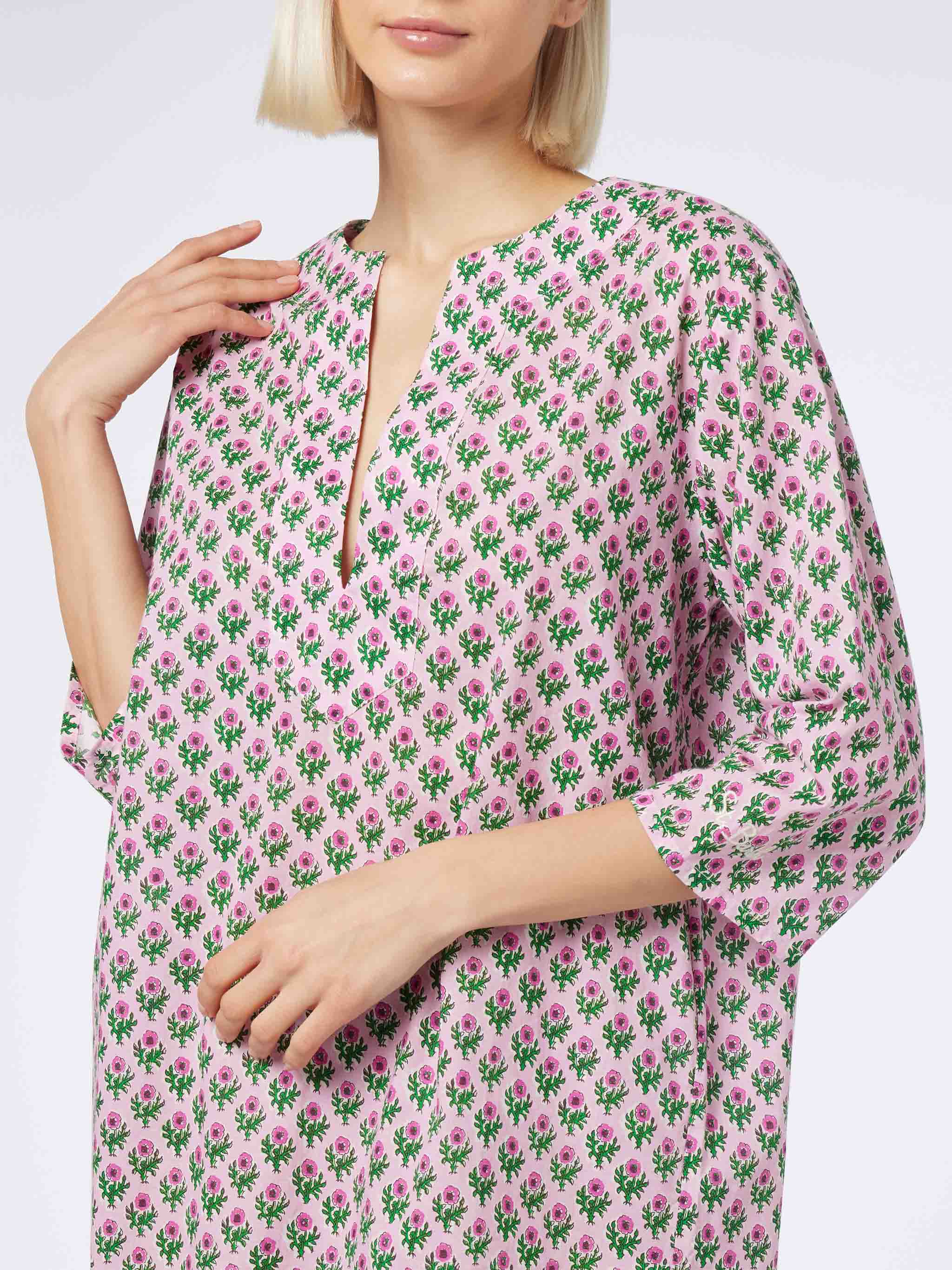 mc2-saint-barth-macha-abito-tunica-donna-cotone-rosa-floreale image 3