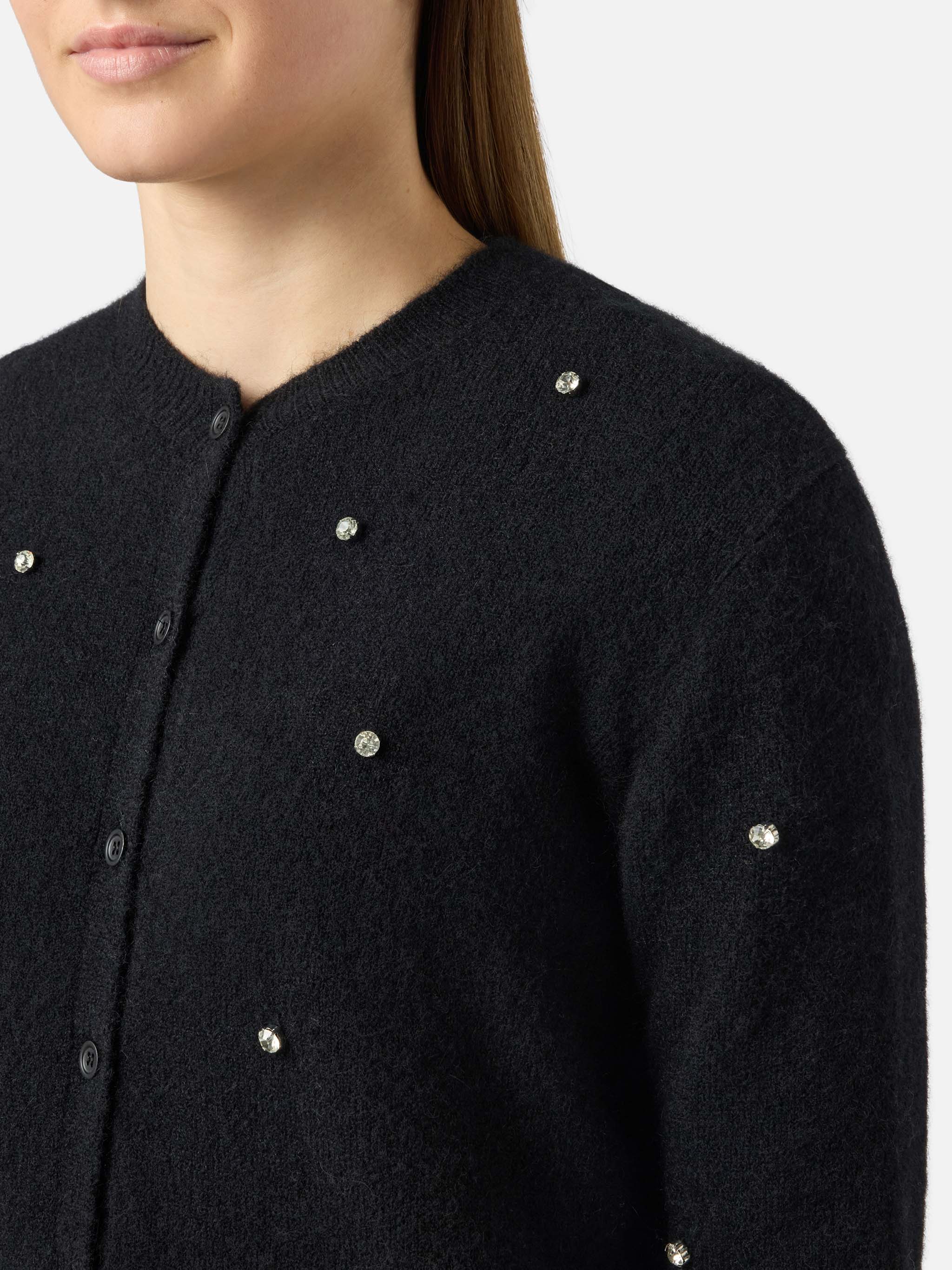 mc2-saint-barth-bellamy-cardigan-donna-nero-con-strass image 2
