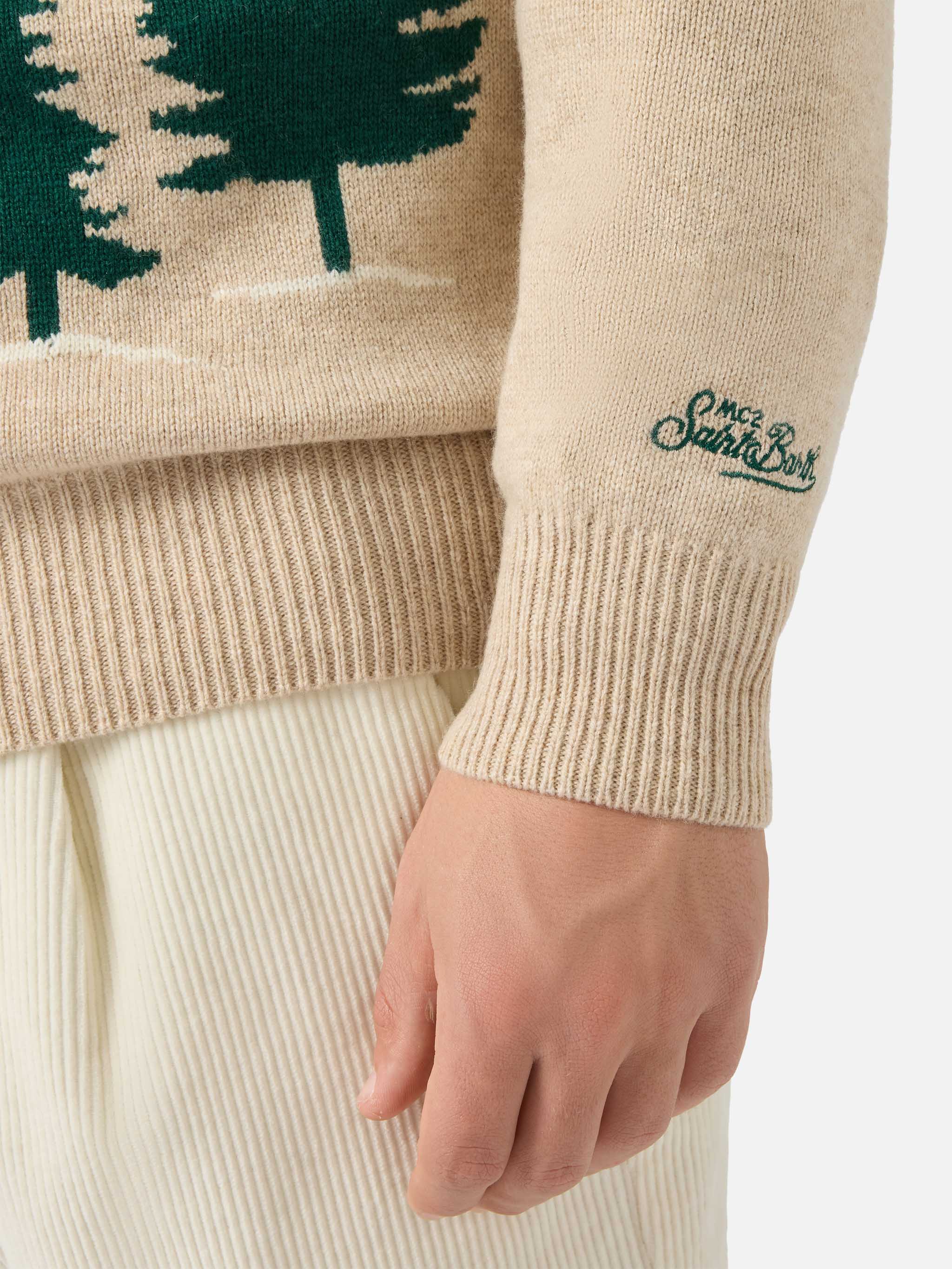 mc2-saint-barth-heron-maglione-girocollo-uomo-beige-jacquard-cartolina-courma image 4