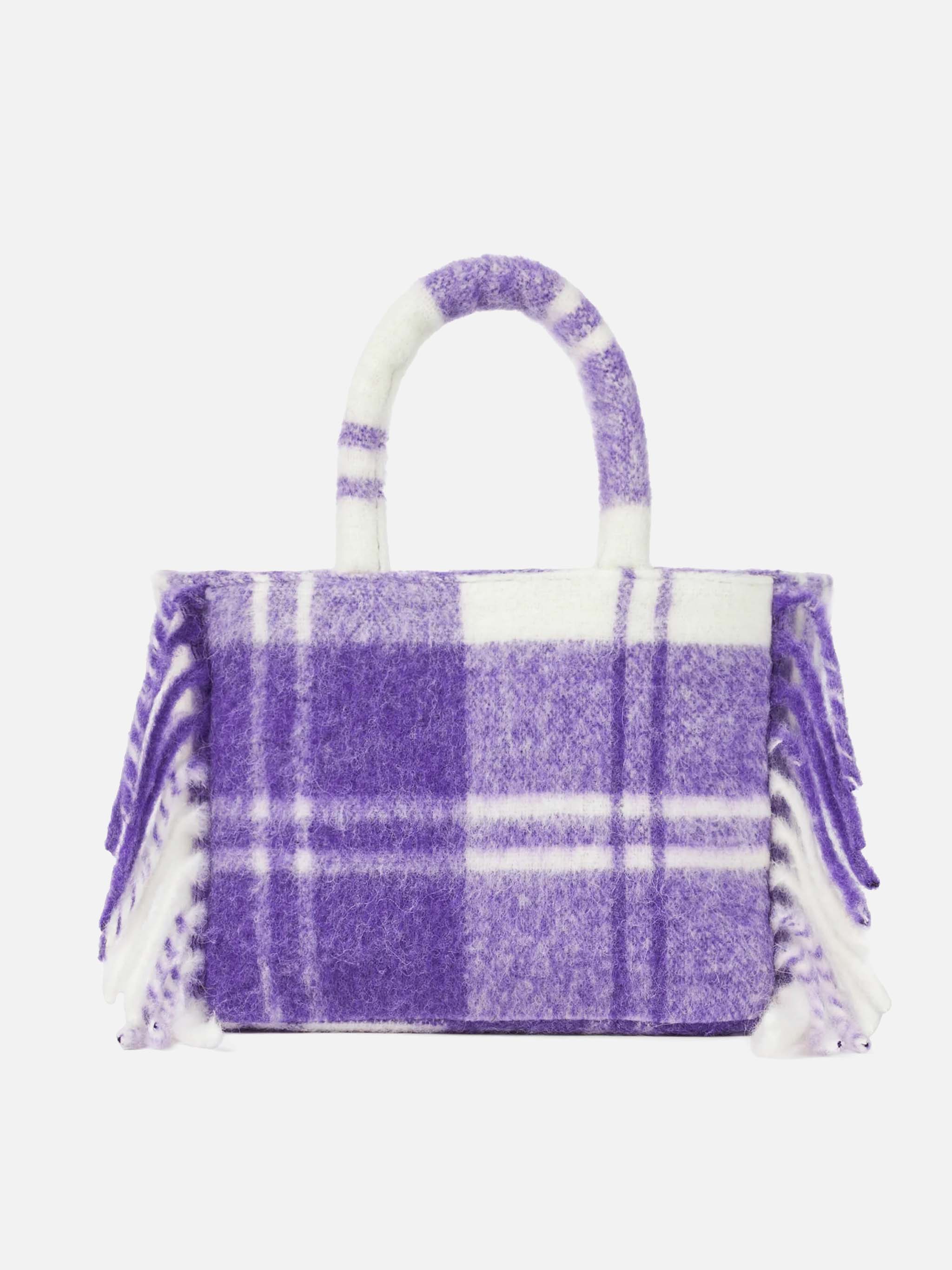 mc2-saint-barth-borsa-colette-coperta-con-stampa-tartan-lilla-e-frange image 4