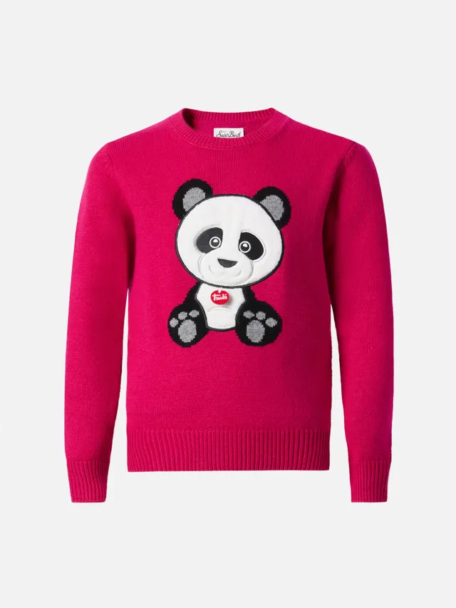mc2-saint-barth-maglione-girocollo-princess-in-misto-cashmere-con-patch-panda-tr image 1